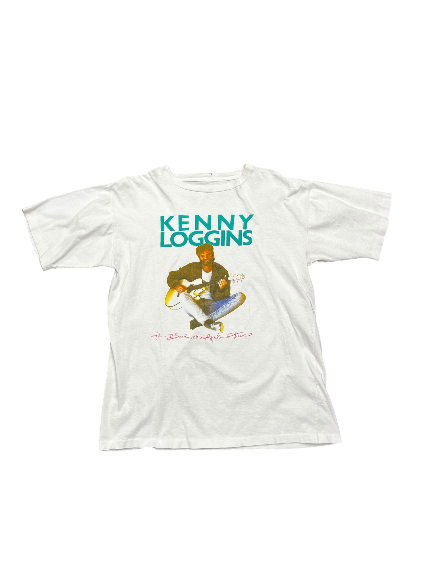 Vintage 80s Kenny Loggins 'Back to Avalon Tour' Promo Graphic Tee Size L