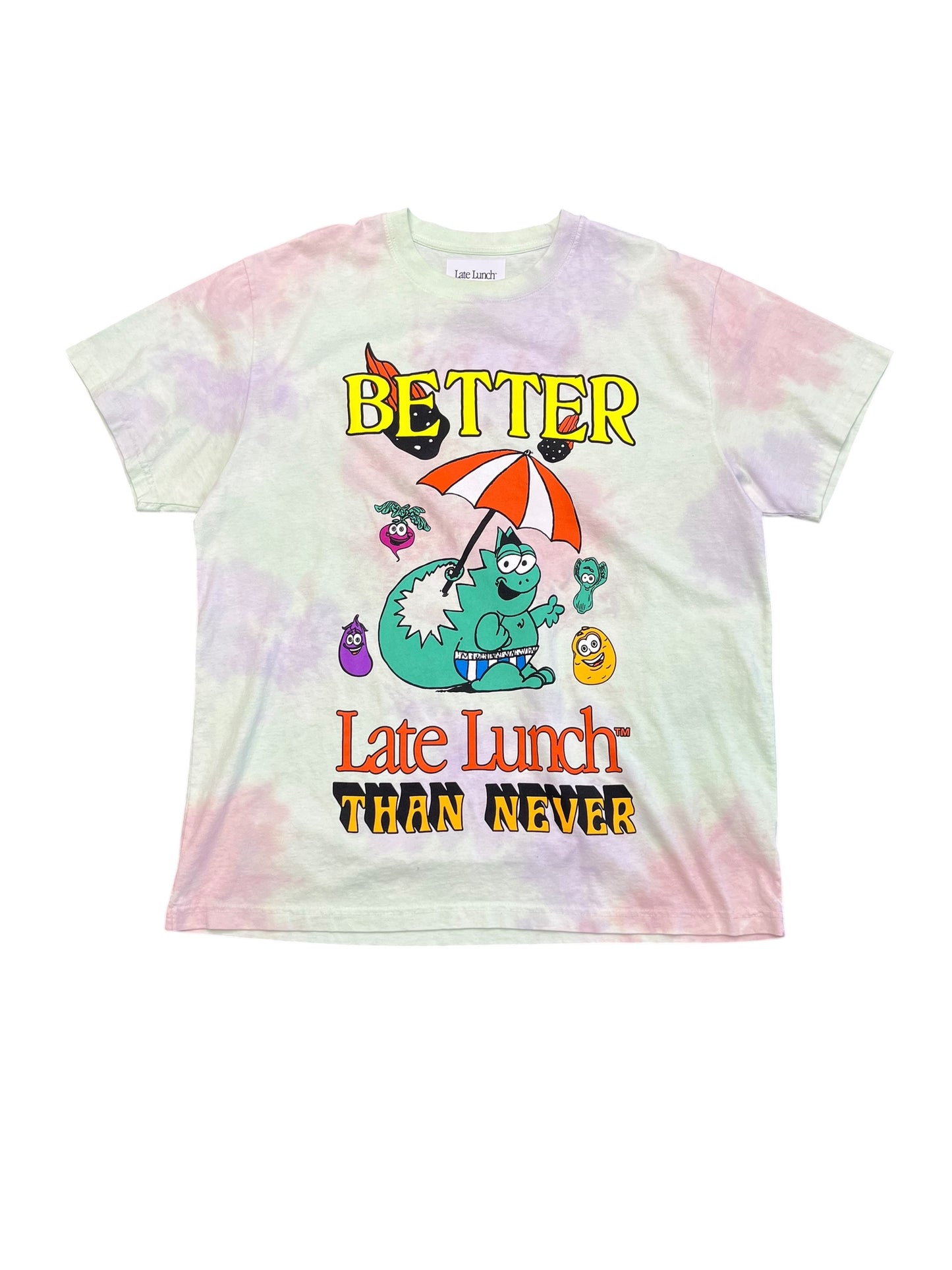 Late Lunch Sean Wotherspoon 'Better Late Lunch Than Never' Graphic Tie Dye Tee Size XXL