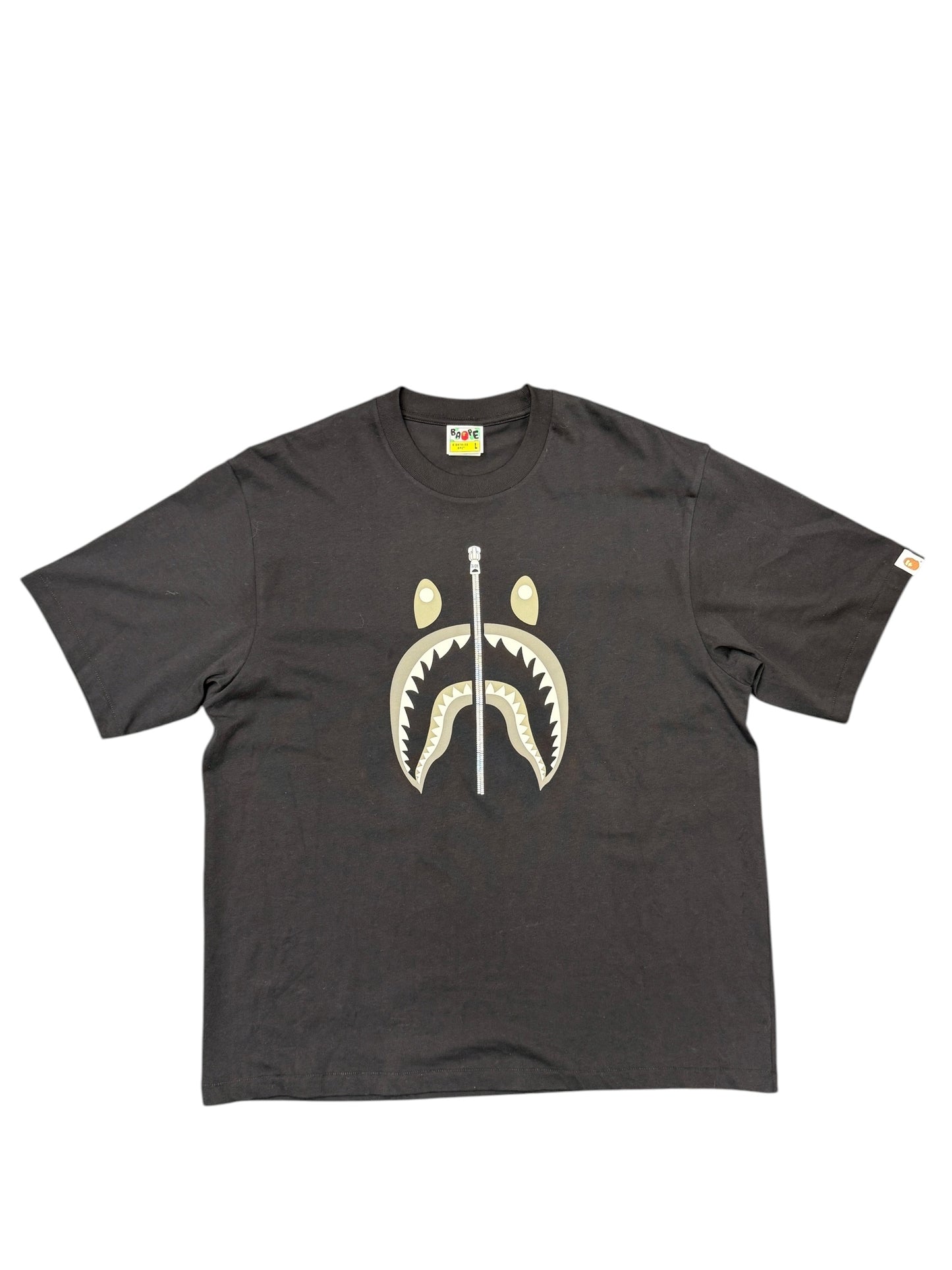 BAPE Shark Zipper Graphic Tee Size Large