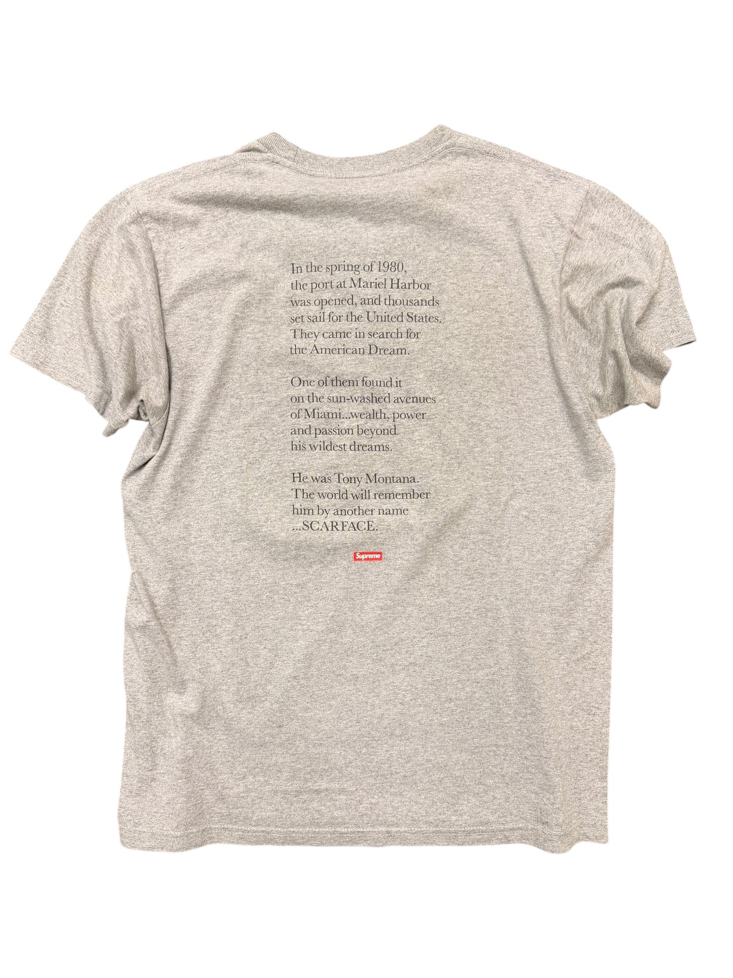 Supreme Scarface Shower Tee Grey Pre Owned size Medium