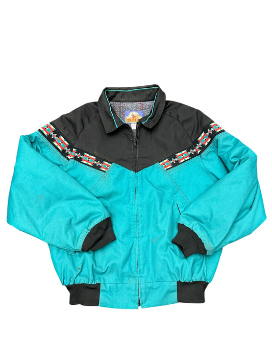 Vintage Aztec Carhartt Style Distressed Wool Lined Zip Up Jacket Size XL