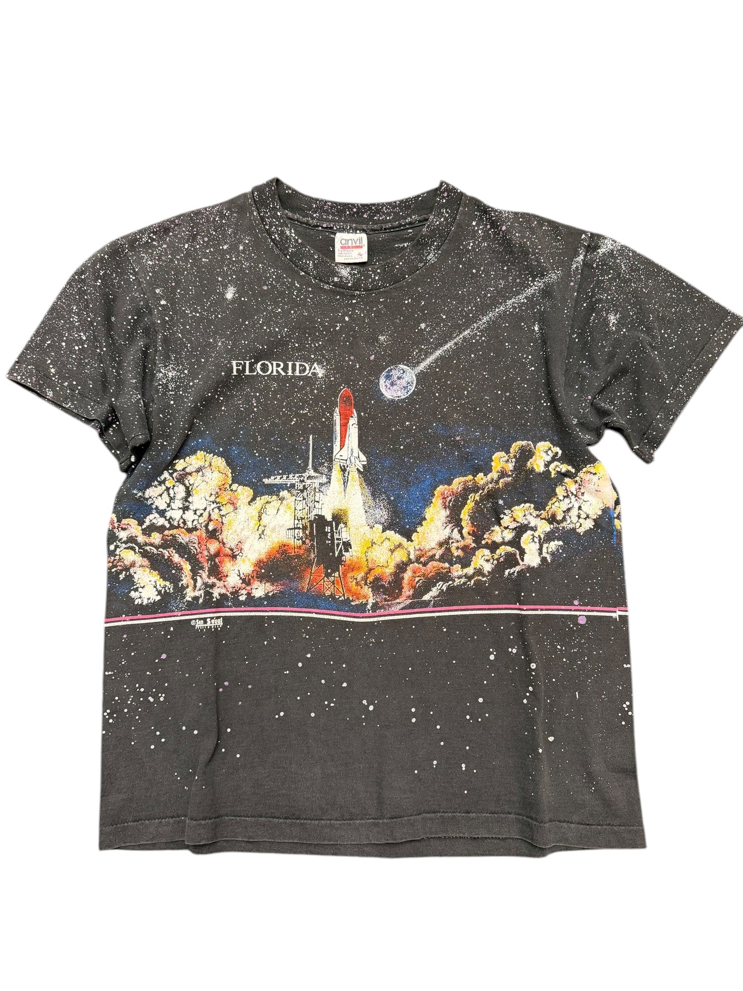 Vintage Kennedy Space Center Rocket AOP Tee Size Large