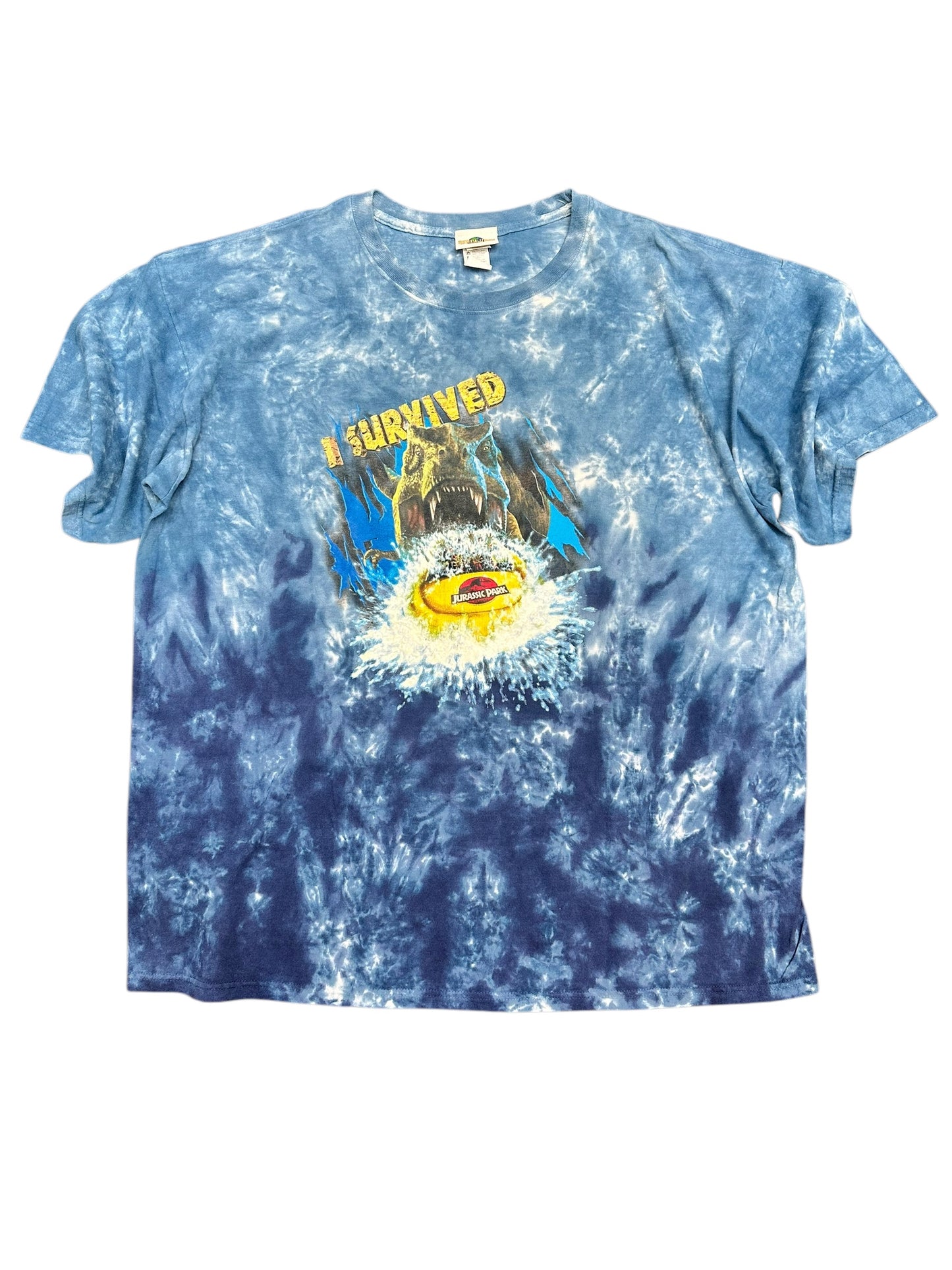 Vintage Universal Studios I Survived Jurassic Park Ride Promo Tee Size XXL
