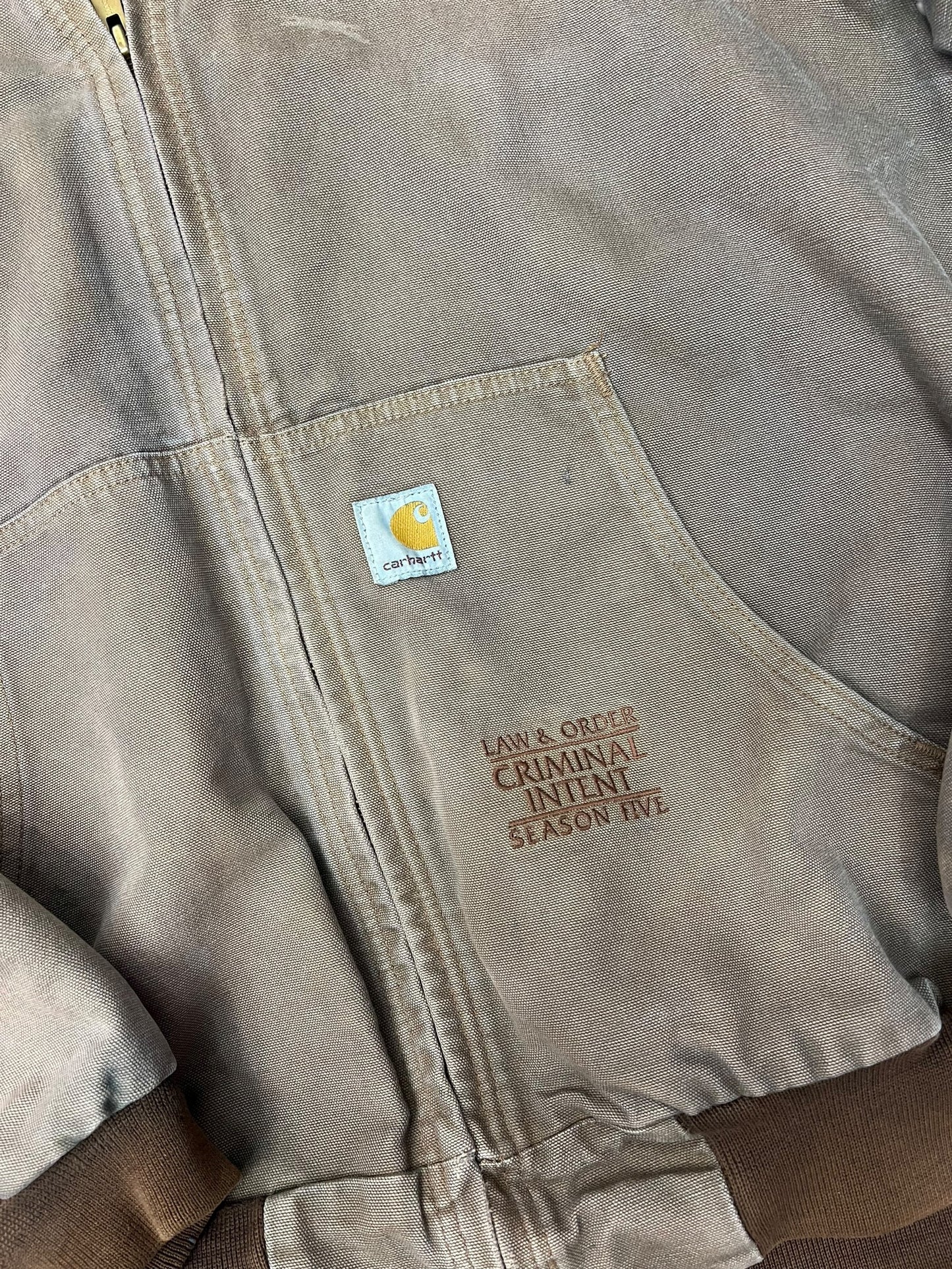 Carhartt Chocolate Canvas Jacket Law & Order Staff Jacket Size XXL