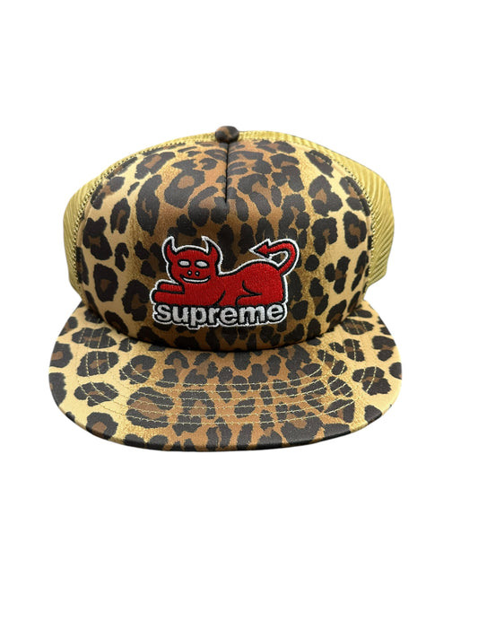 Supreme Toy Machine Meshback 5 panel cheetah print hat