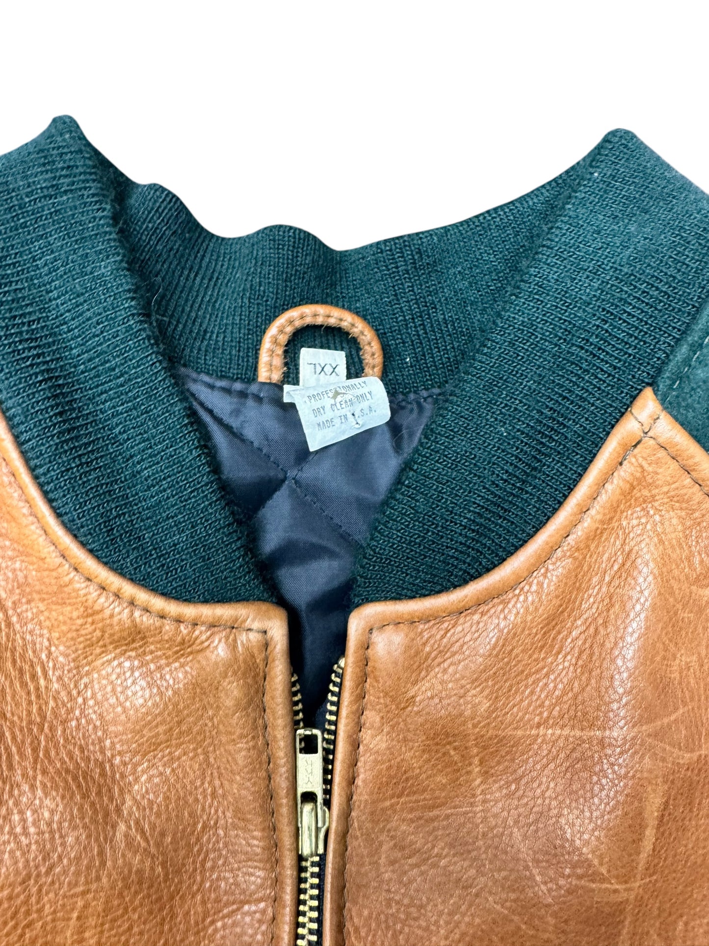 Vintage Chevy Leather Letterman Jacket Sz XXL