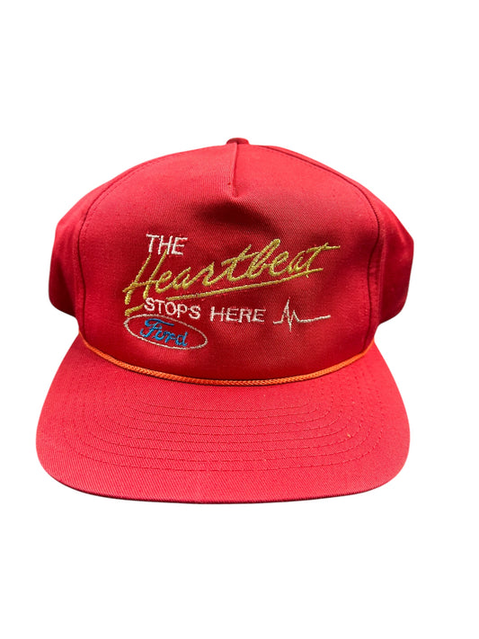Vintage Ford Motors Heartbeat Red Hat Snapback