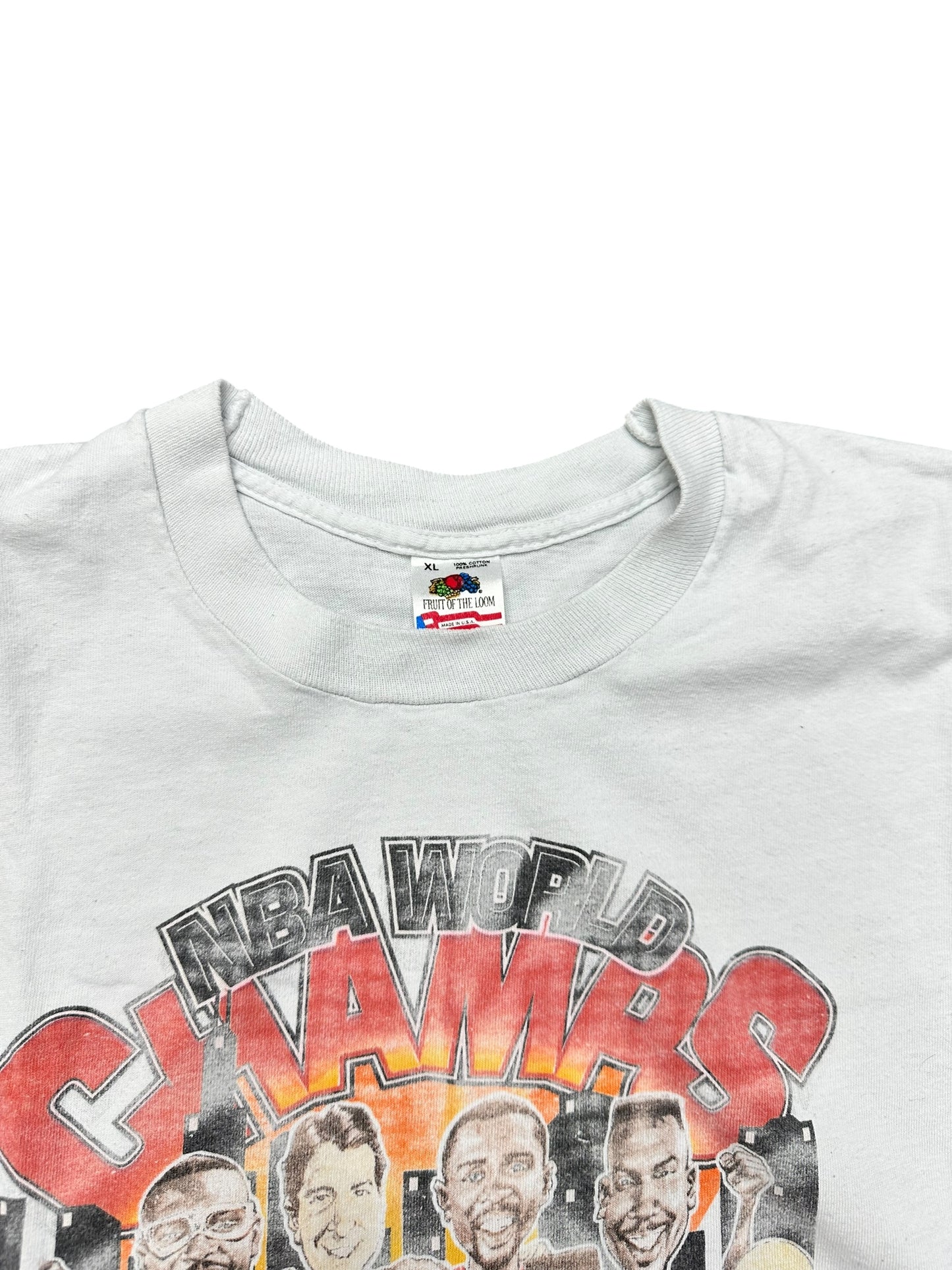Vintage Chicago Bulls Back To Back NBA Champions White Tee Size XL