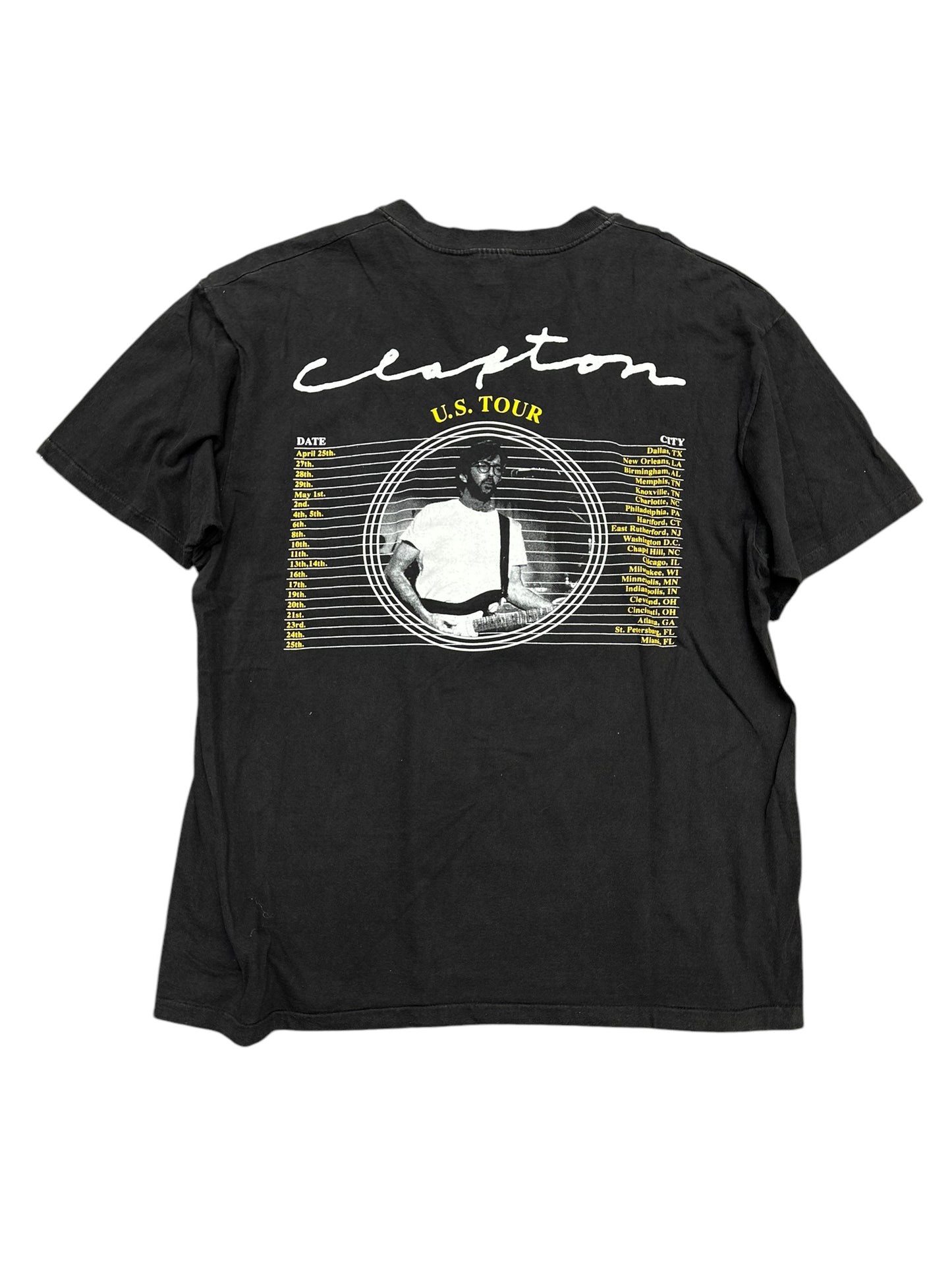 Vintage 90s Distressed Eric Clapton Tour Tee Size XL