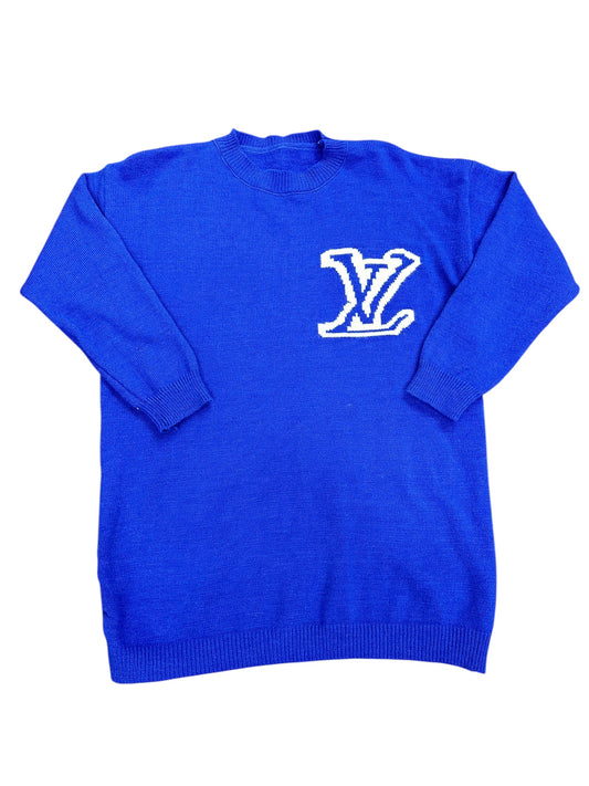 Vintage Bootleg Designer Knit Blue Sweater Size L/M