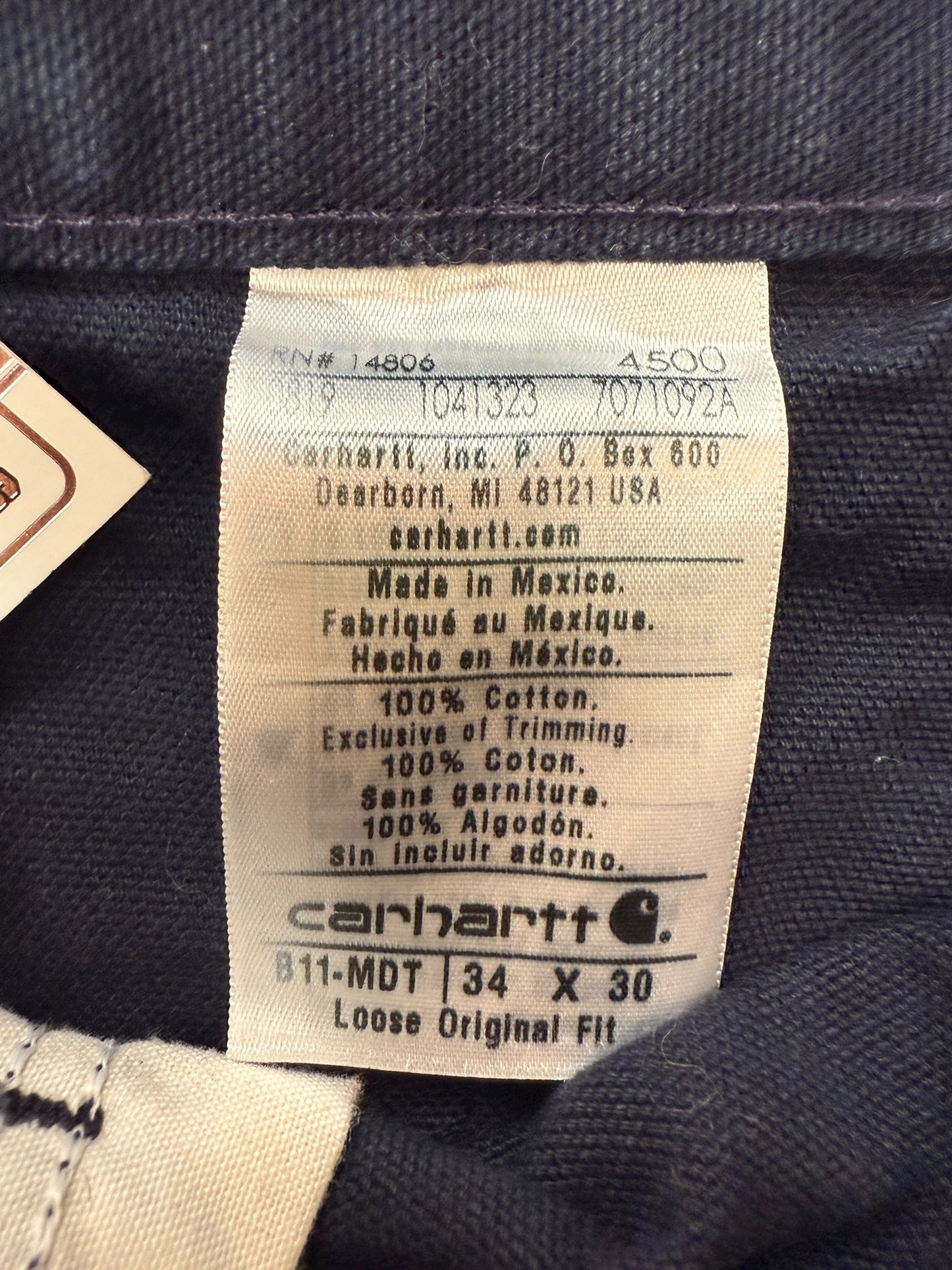 Carhartt Navy Cargo Pants Size 34x30