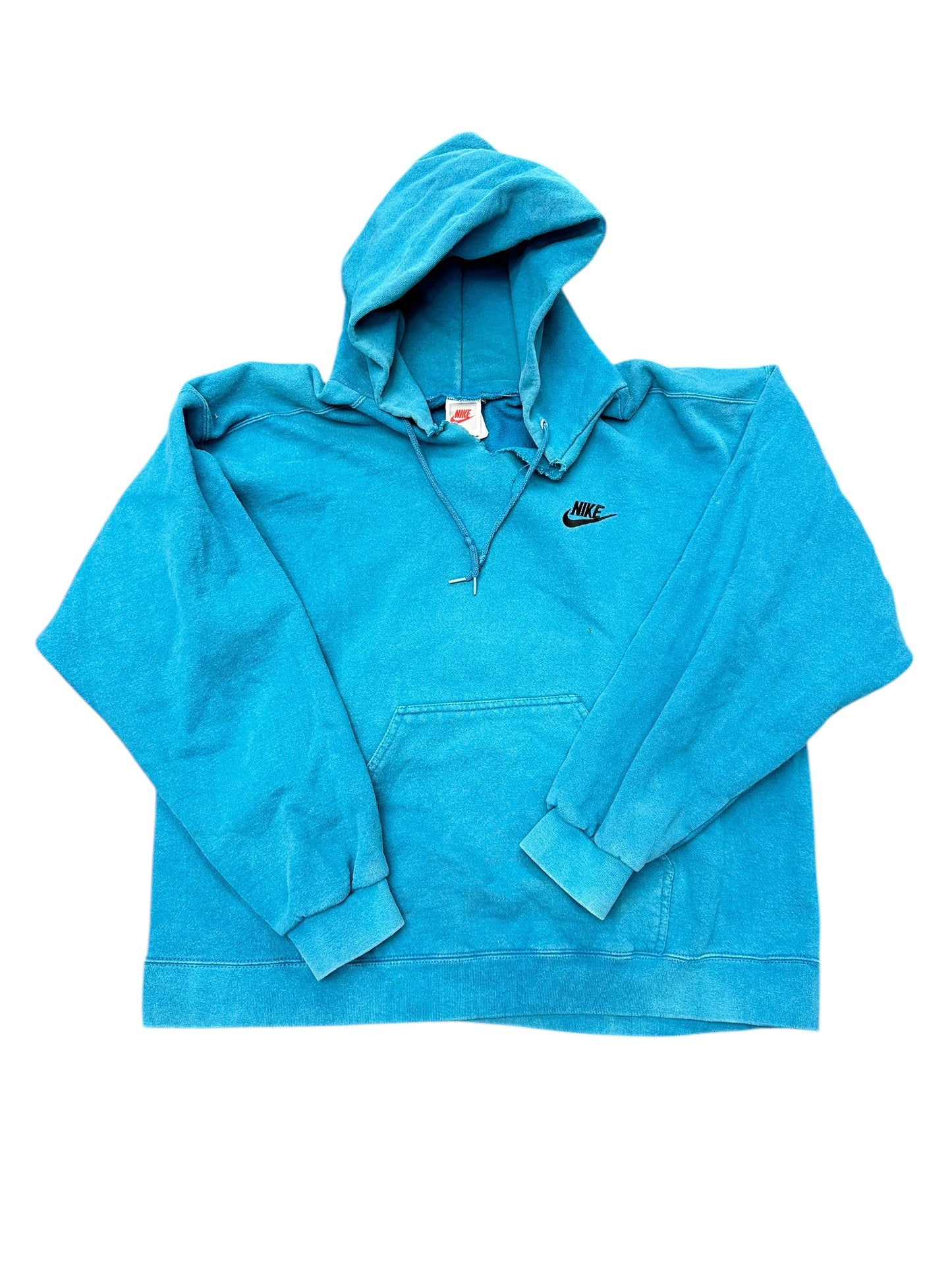 Vintage Nike Dark Teal Distressed Pullover Hoodie Size L