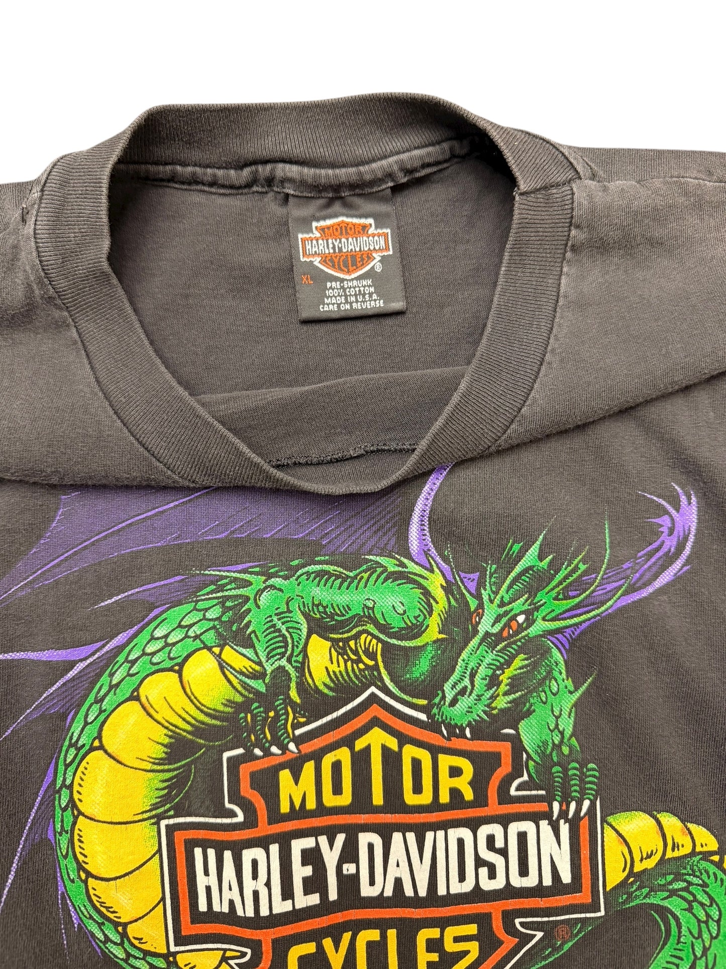 Vintage Harley Davidson Dragon Myrtle Beach Rare Graphic Tee Size XL