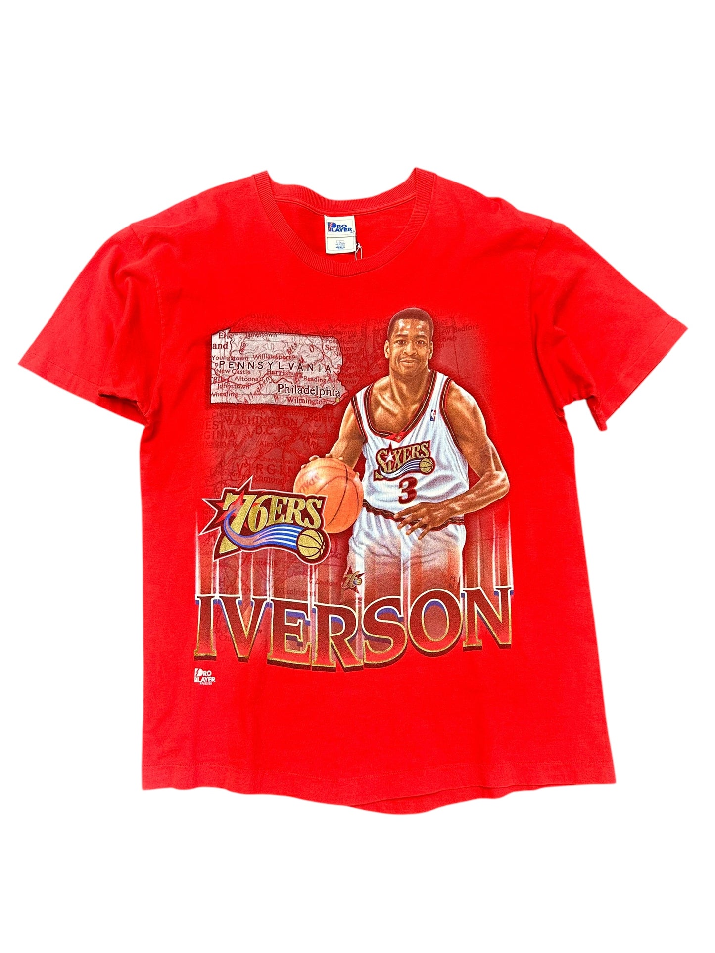 Vintage Allen Iverson Rookie Year Pro Player RARE* Tee Size Large