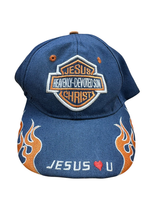 Harley Davidson x Jesus Christ Collab Flame Embroidered Hat