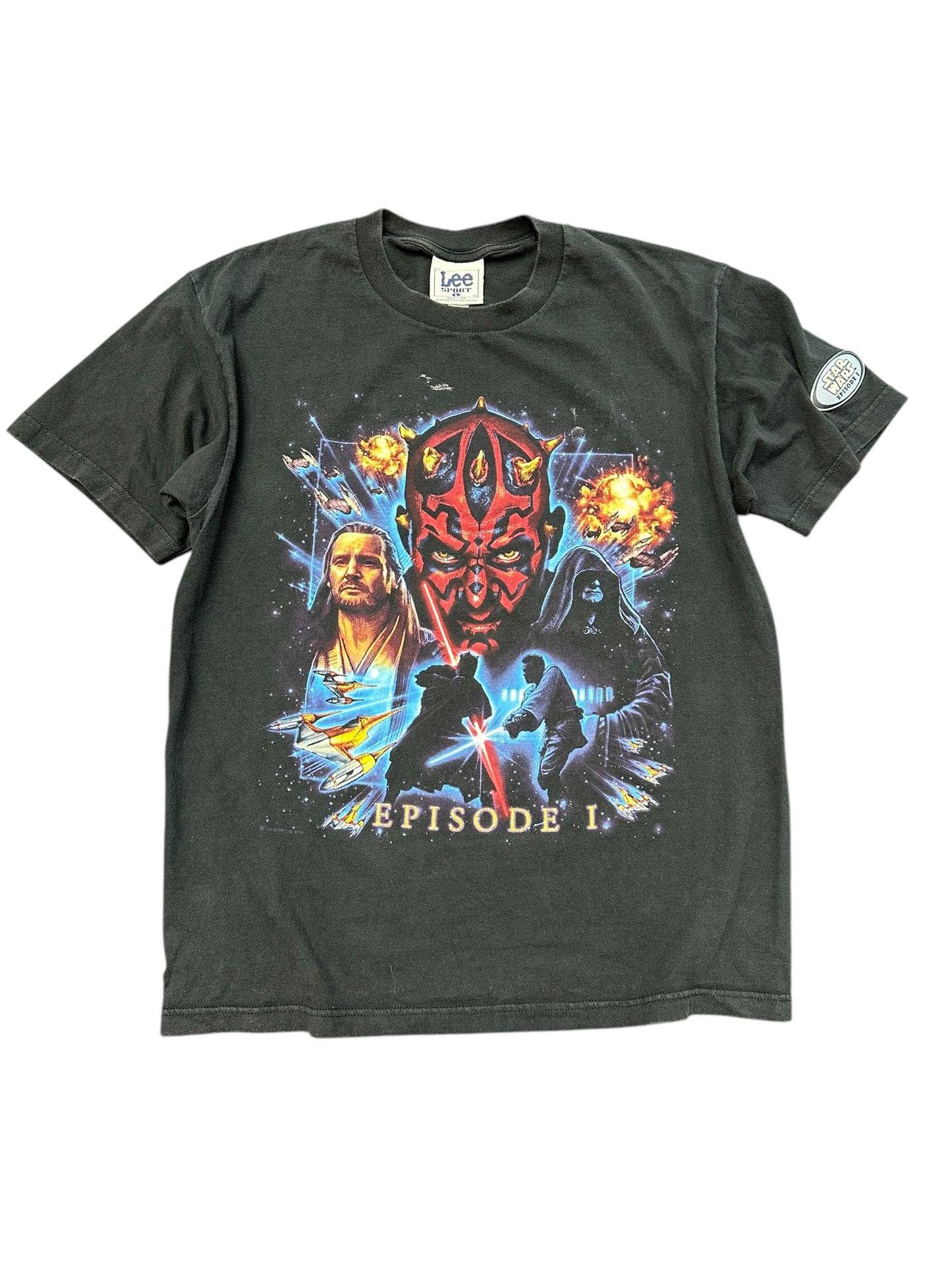 Vintage Star Wars Episode 1 Movie Promo Shoulder Patch Tee Size L