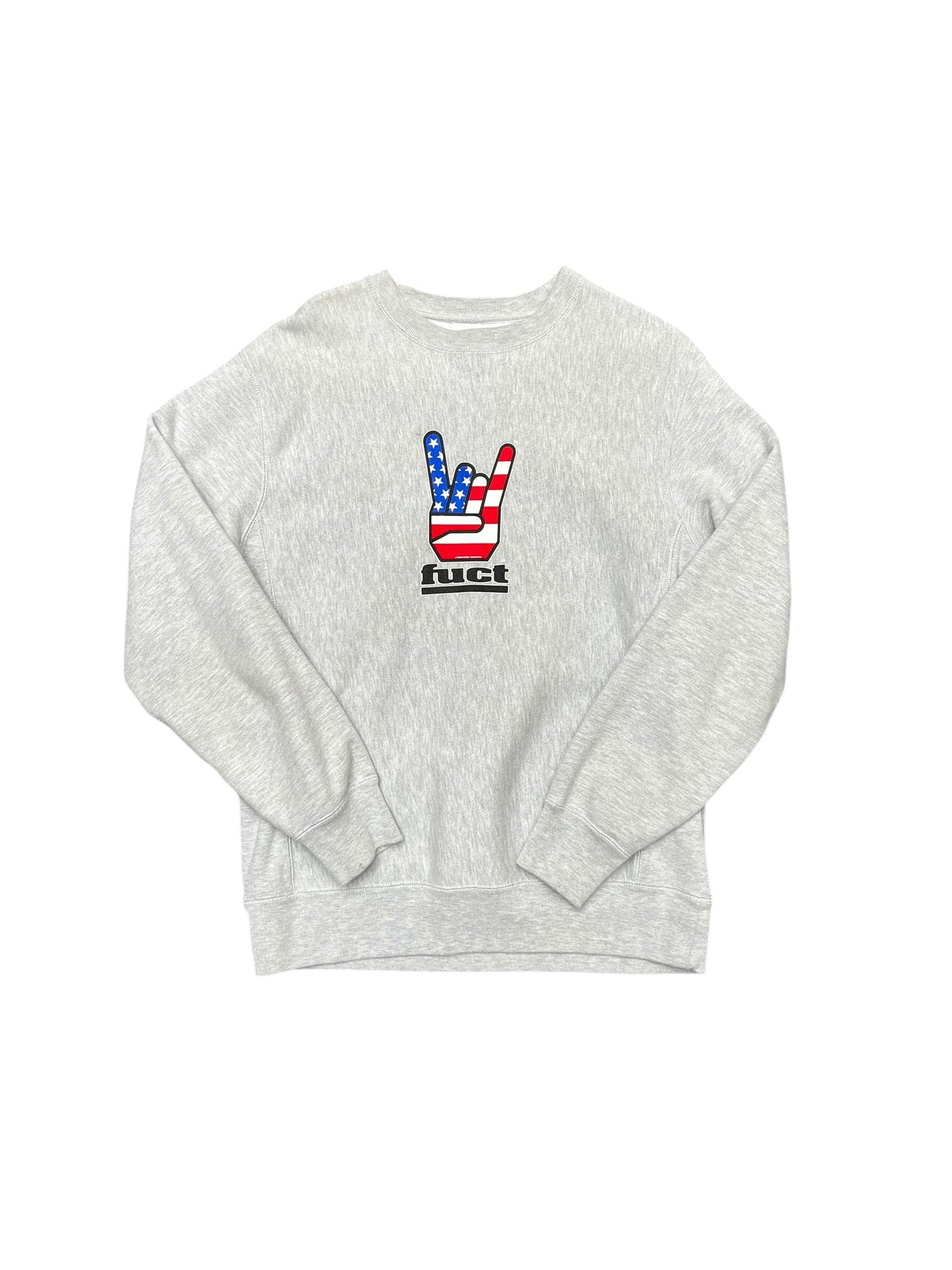 FUCT Heather Grey Crewneck Medium Rock Star Size M