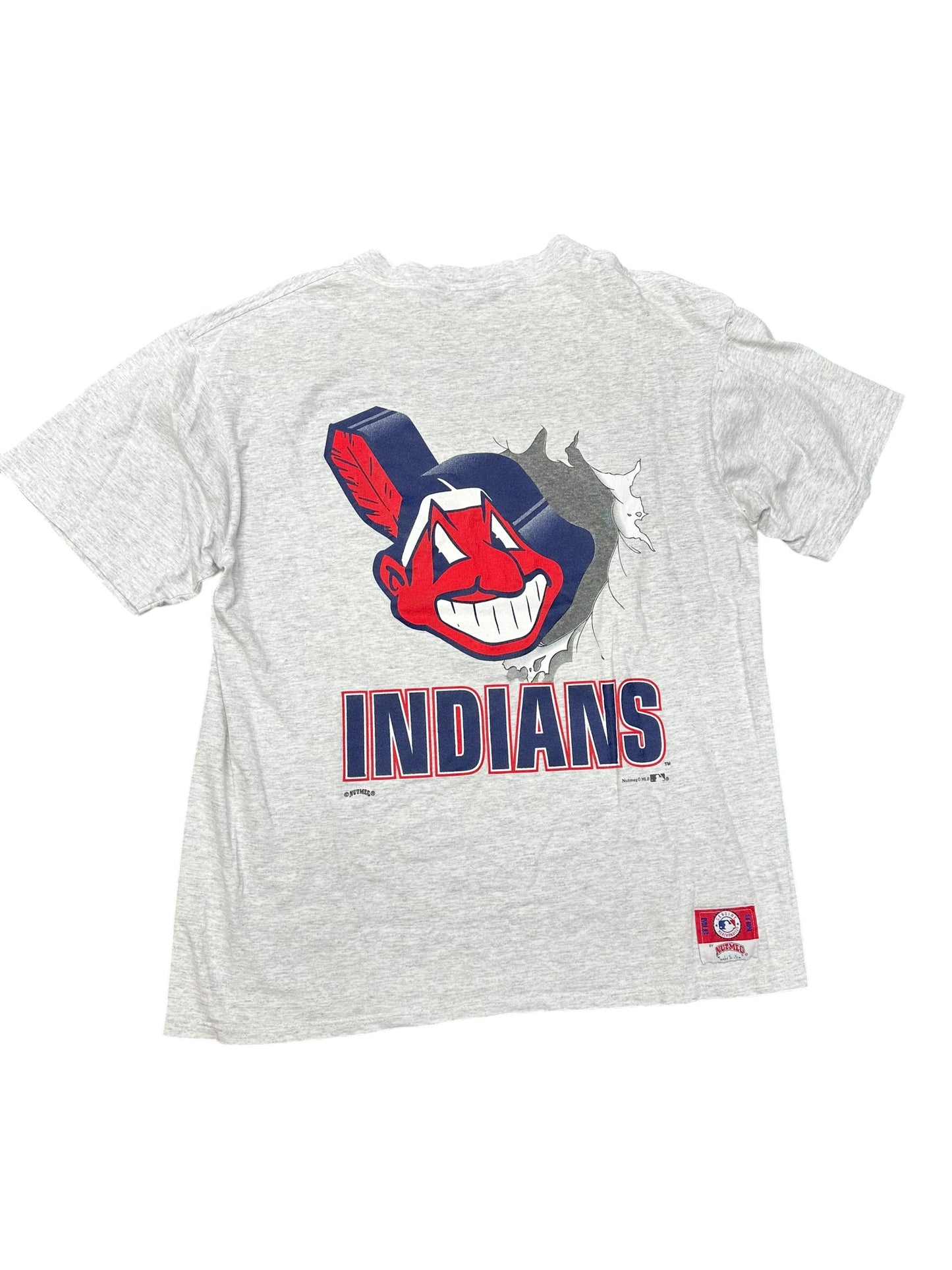 Vintage Cleveland Indians Banned Logo Break Through Tee Size L