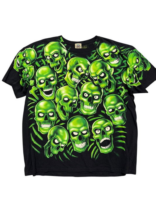 Vintage Liquid Blue Skulls 3-6 Mafia Tee Size XXL