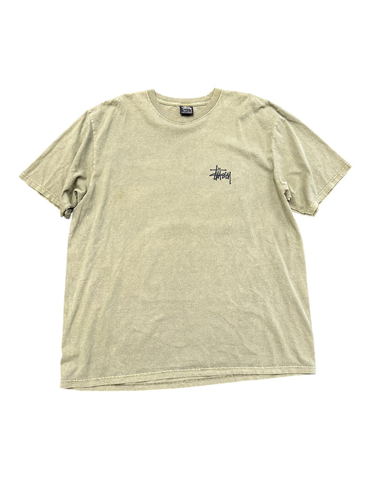 Stussy Olive Green Script Tee Size L