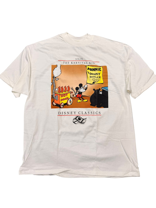 Vintage 90’s Disney Classics Mickey Karnival Kid White Graphic Tee size XXL