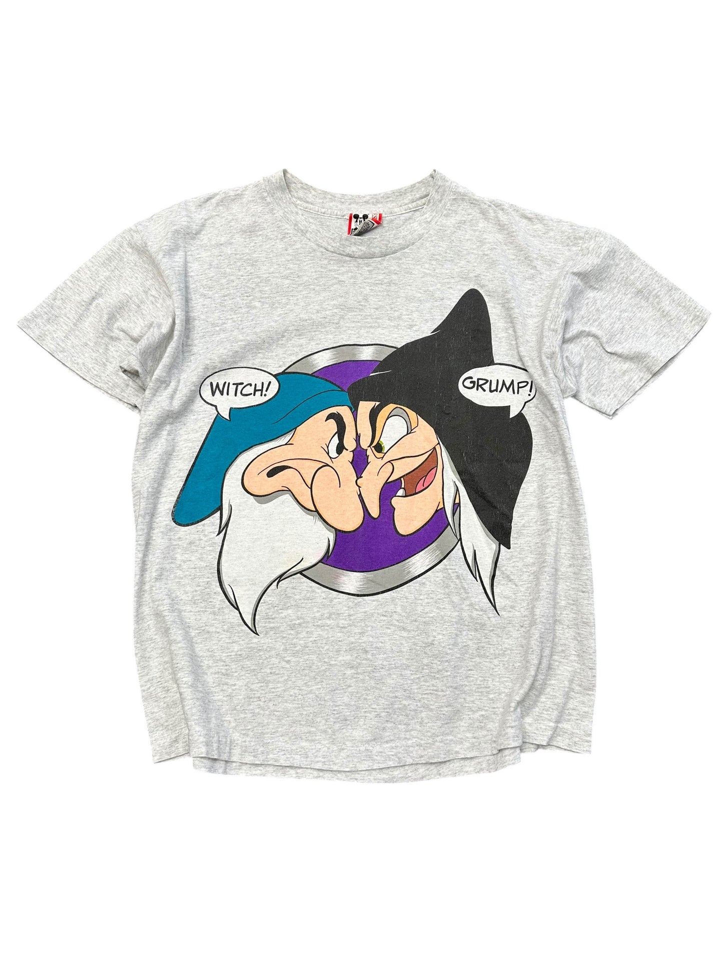 Vintage 90s Disney Grump Vs SnowWhite Witch Graphic Print Tee Size OSFA