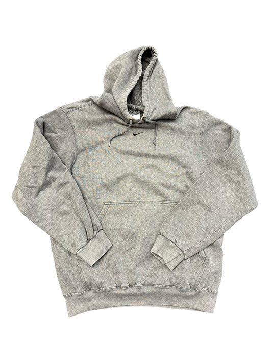 Y2K Nike Charcoal Grey Faded Pullover Hooded Drawstring Jacket Size M