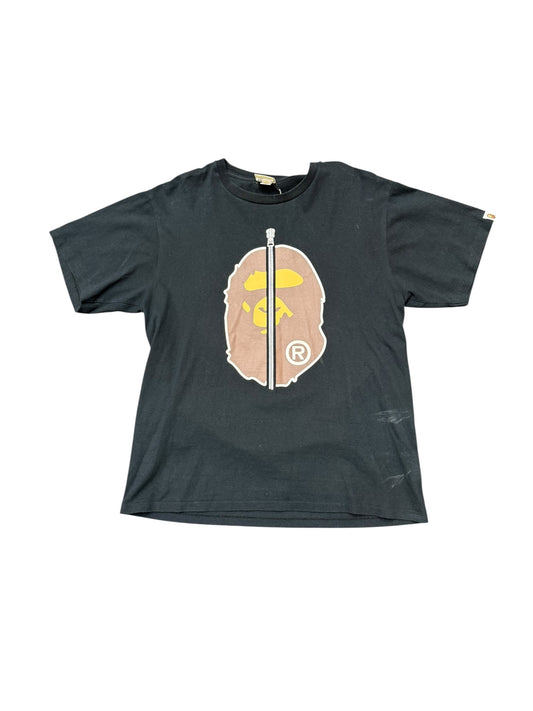 BAPE Zip Up Ape Head Tee Size XL