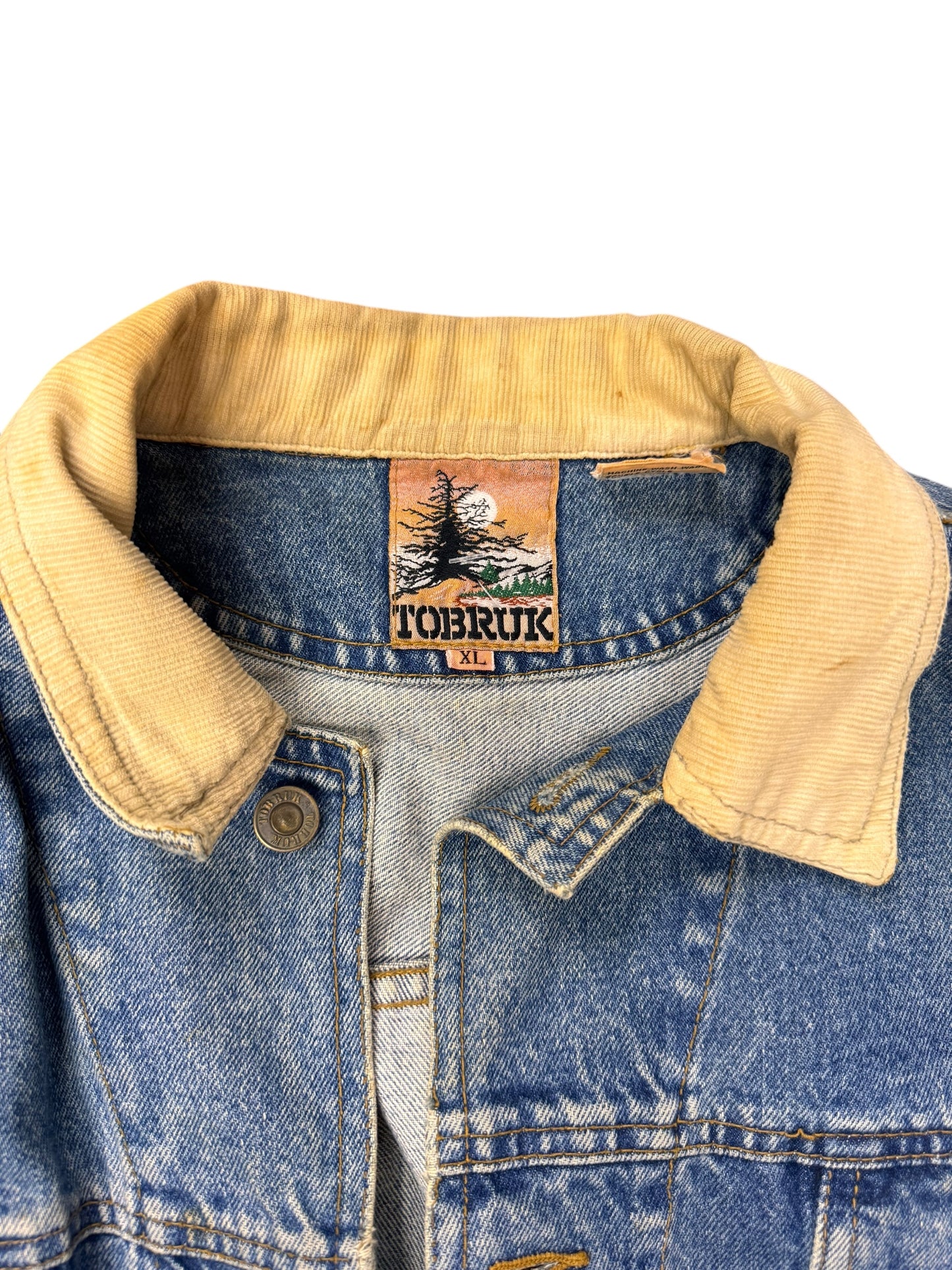Tobruk Denim Jacket Cord Collar Size XL