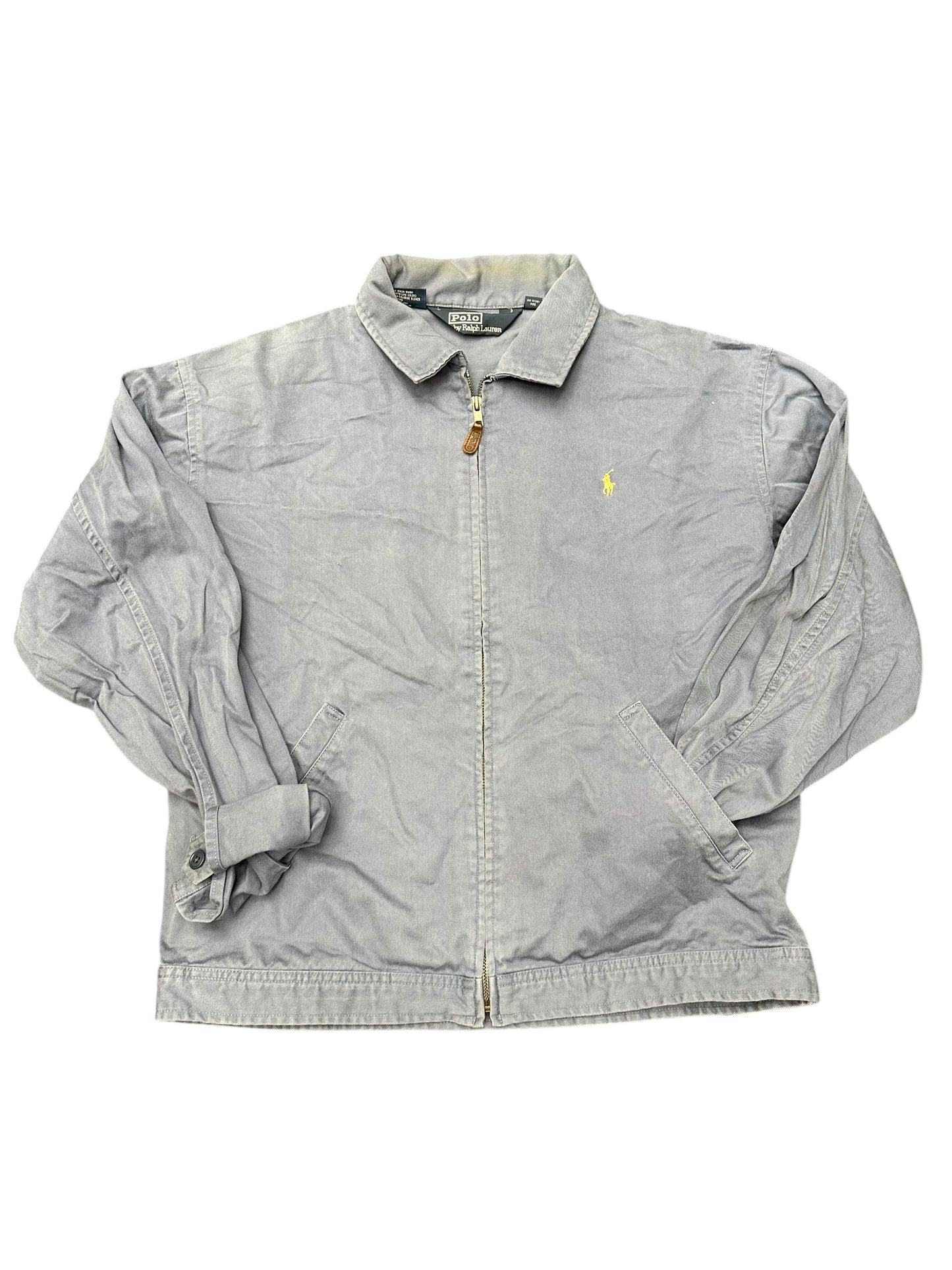 Vintage 90s Polo Ralph Lauren Light Blue Zip Up Jacket Size Large