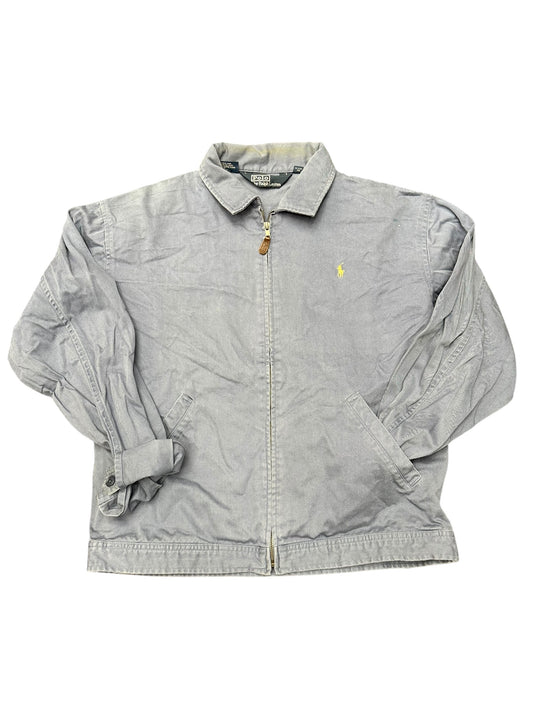 Vintage 90s Polo Ralph Lauren Light Blue Zip Up Jacket Size Large