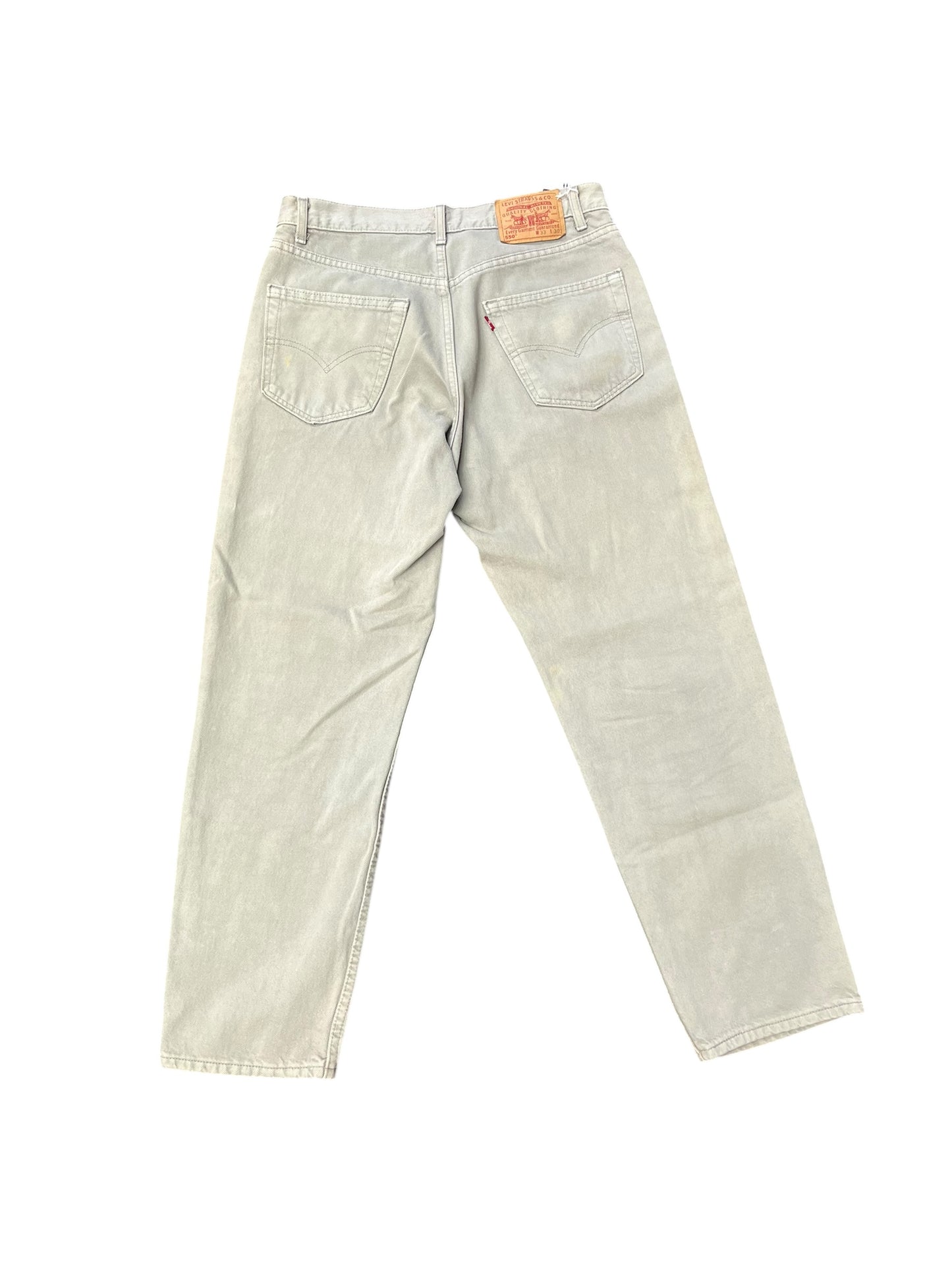 Vintage Levi's 550 Grey Distressed Red Tab Pants 33x30