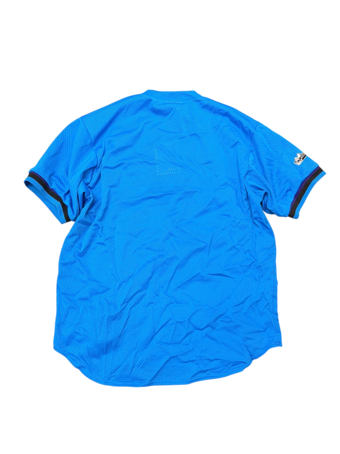 Vintage Devil Rays Diamond Collection Blue quarter Button Jersey Rare Size XL