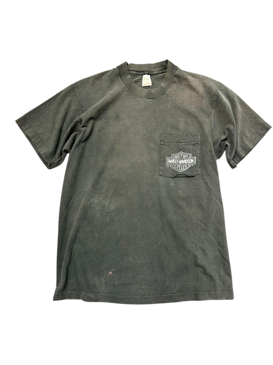 Vintage 1988 Harley Davidson Winchester VA DISTRESSED Pocket Tee Size L