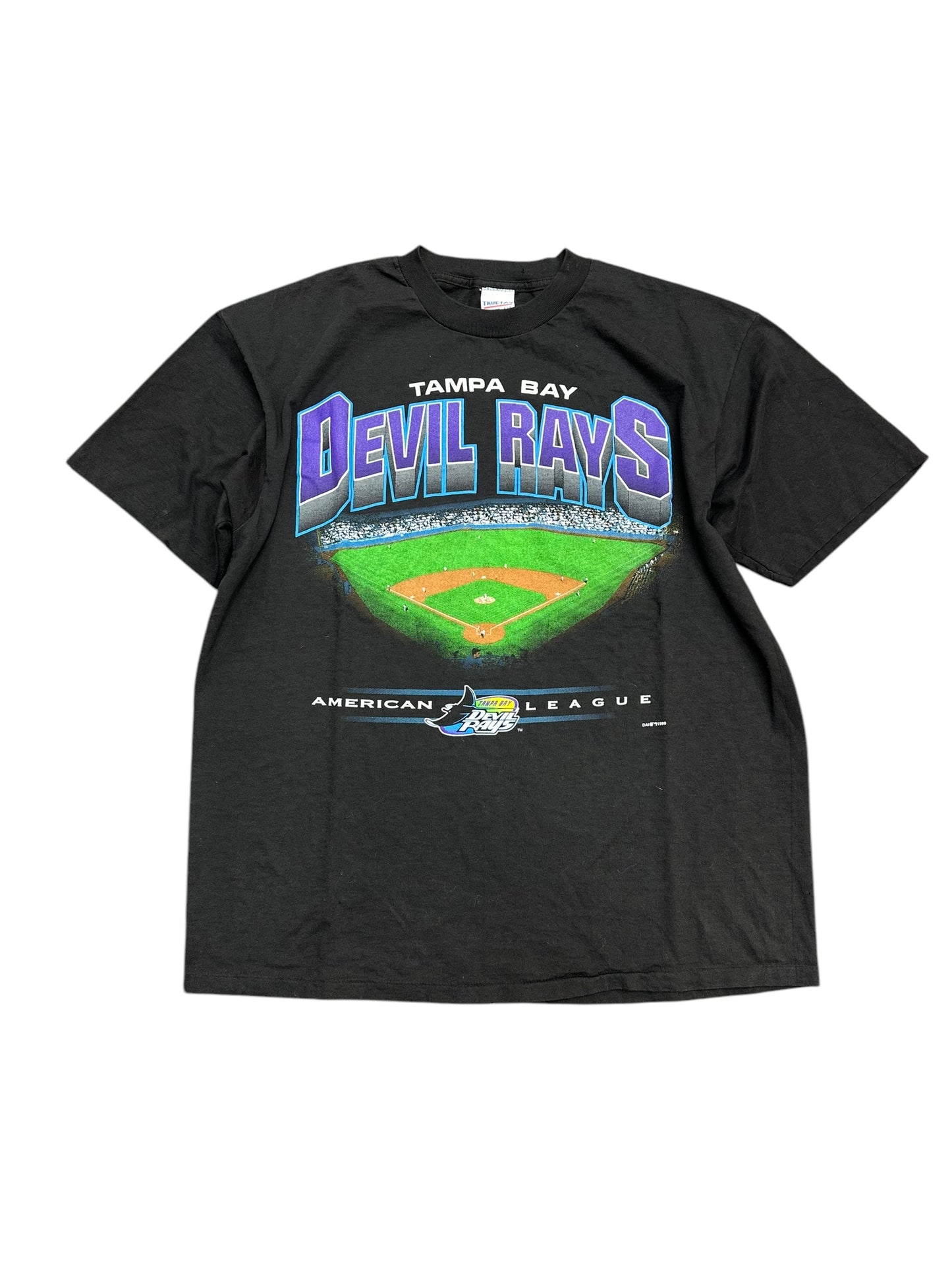 Vintage Tampa Bay Devil Rays Field View Vantage Tee Size XL