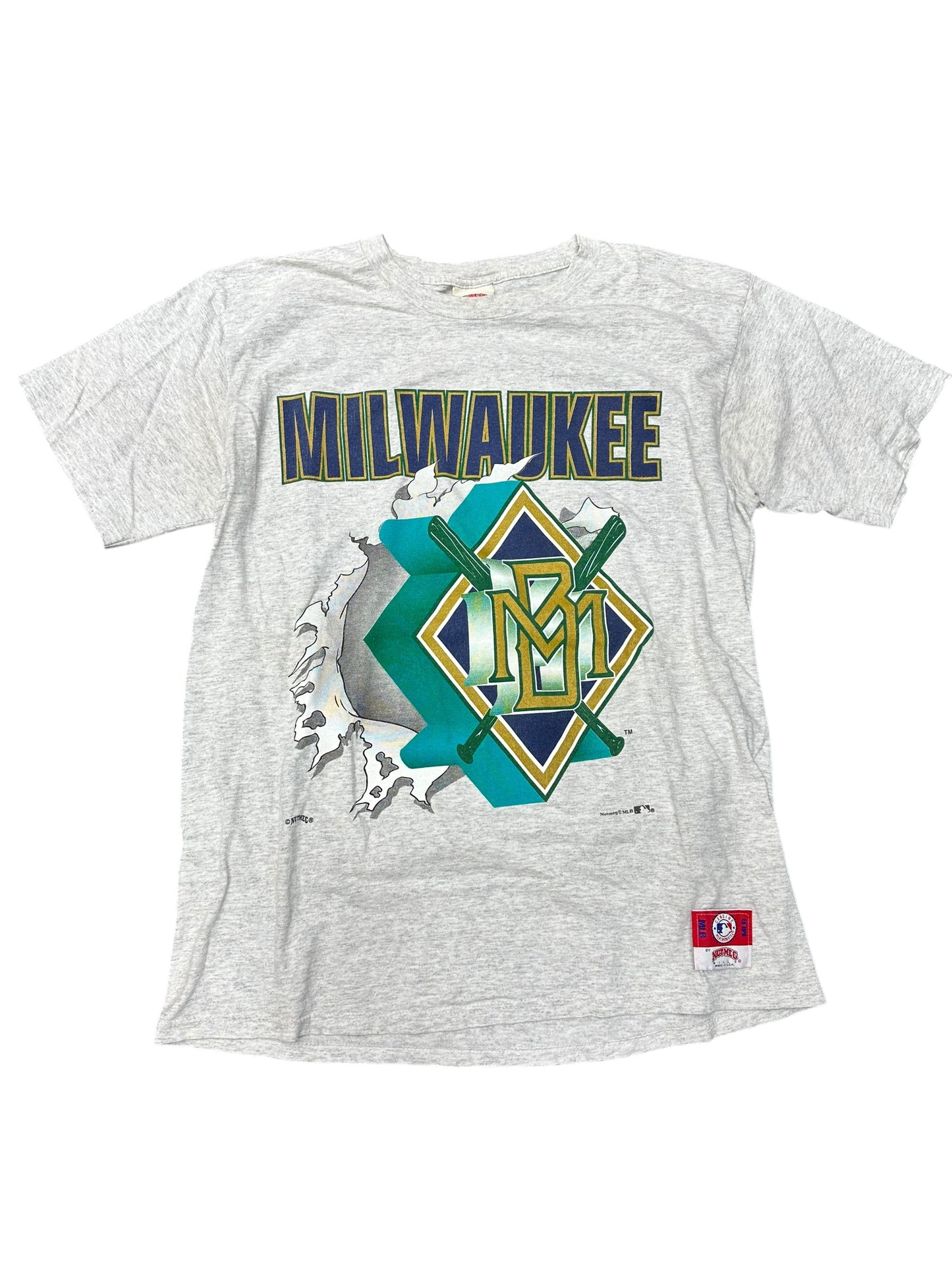 Vintage Milwaukee Brewers MLB Break Through Tee Size XL