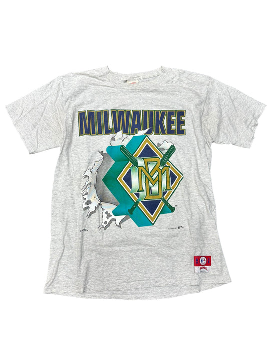 Vintage Milwaukee Brewers MLB Break Through Tee Size XL