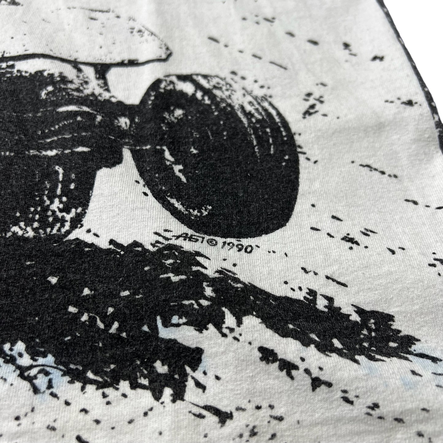 Vintage 90s Black & White Indy Car AOP Tee Size L/XL