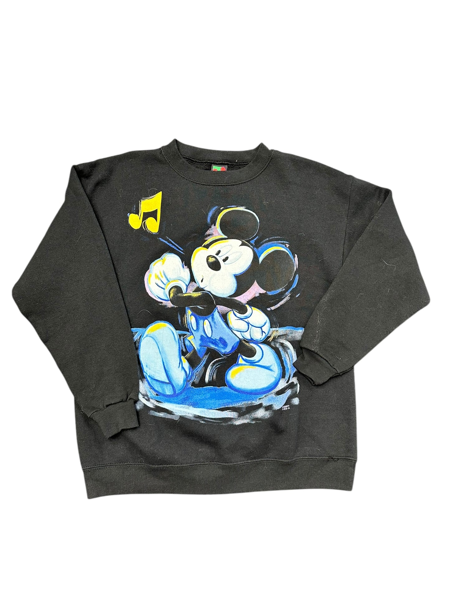 Vintage Disney Mickey Walk and Whistle Black Crewneck Size L