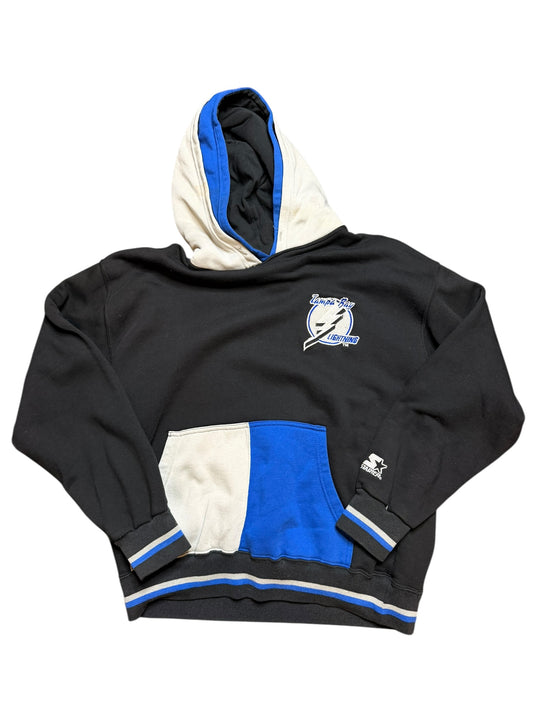 Vintage Tampa Bay Lightning Two Tone Starter Hoodie Size Large