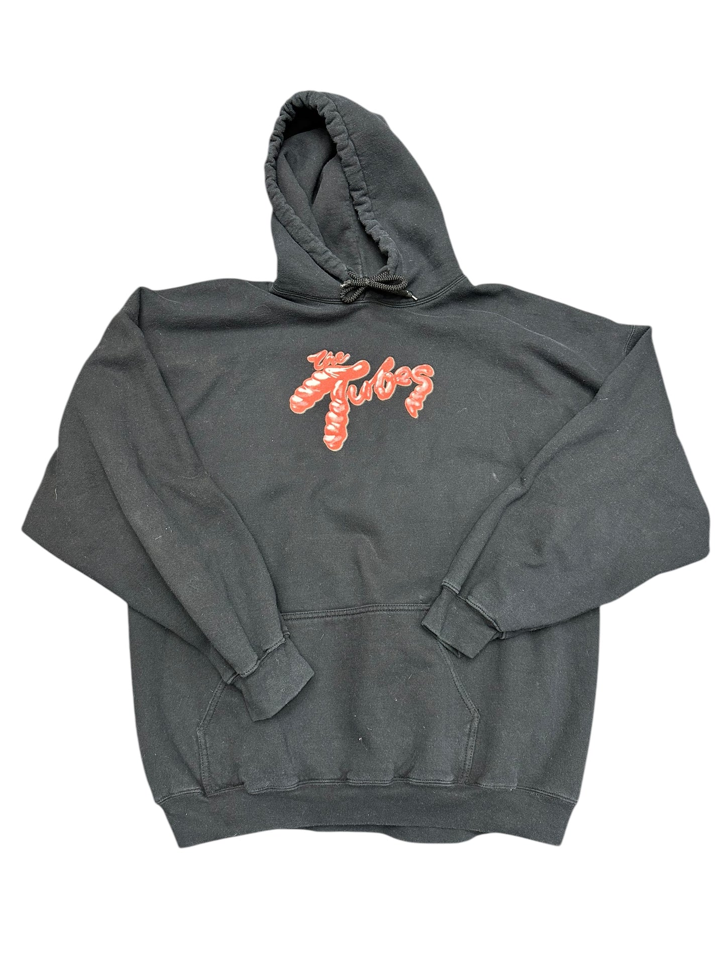 Vintage 90s Print/70s Band 'The Tubes' Intestines Logo Pullover Hoodie Sweatshirt Size XXL