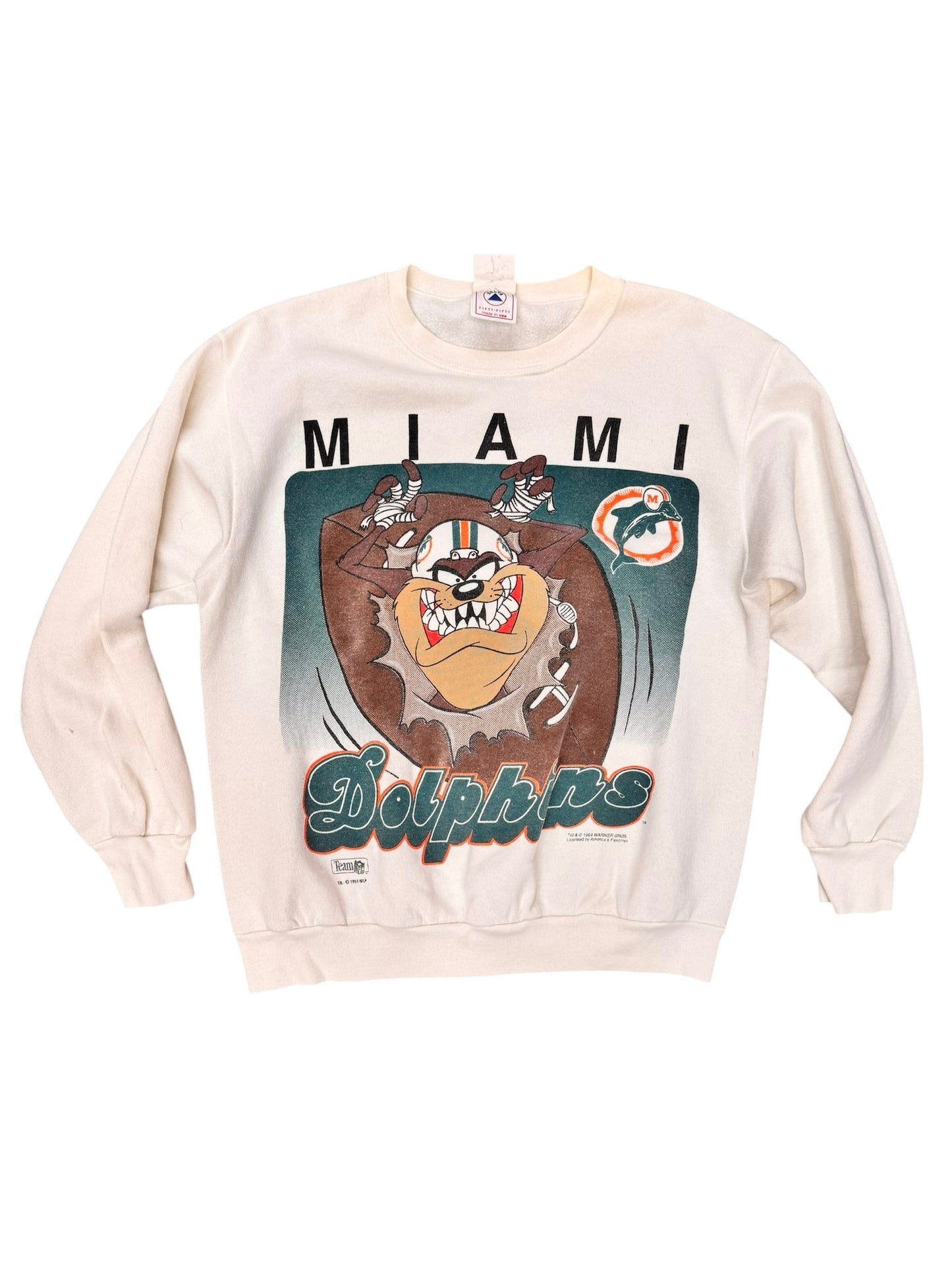 Vintage 90s Miami Dolphins Tasmanian Devil Crewneck Size L