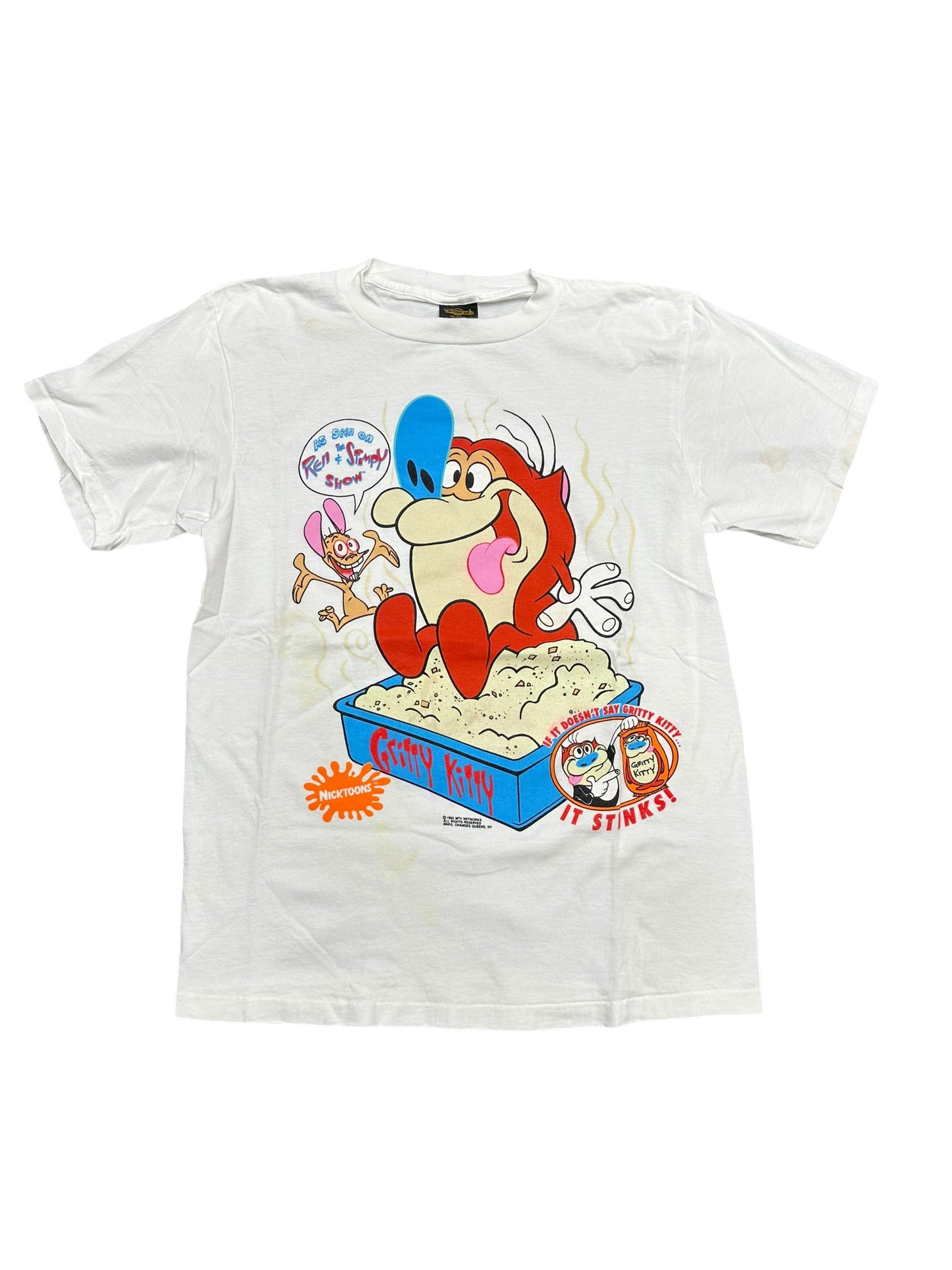 Vintage Ren & Stimpy 90s Cartoon Tee Size L