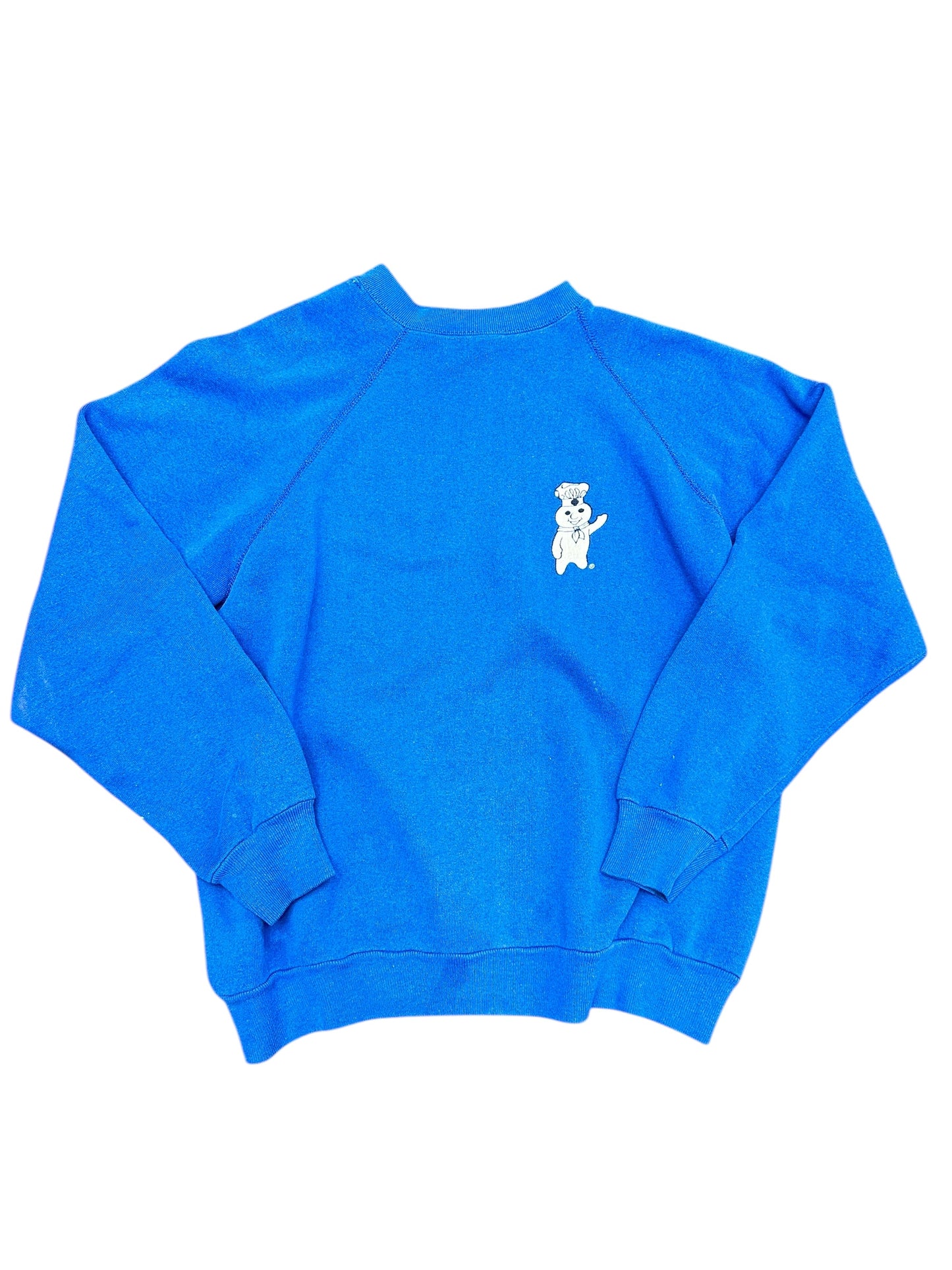 Vintage 80s Pillsbury Doughboy Graphic Print Pullover Crewneck Sweatshirt Size L