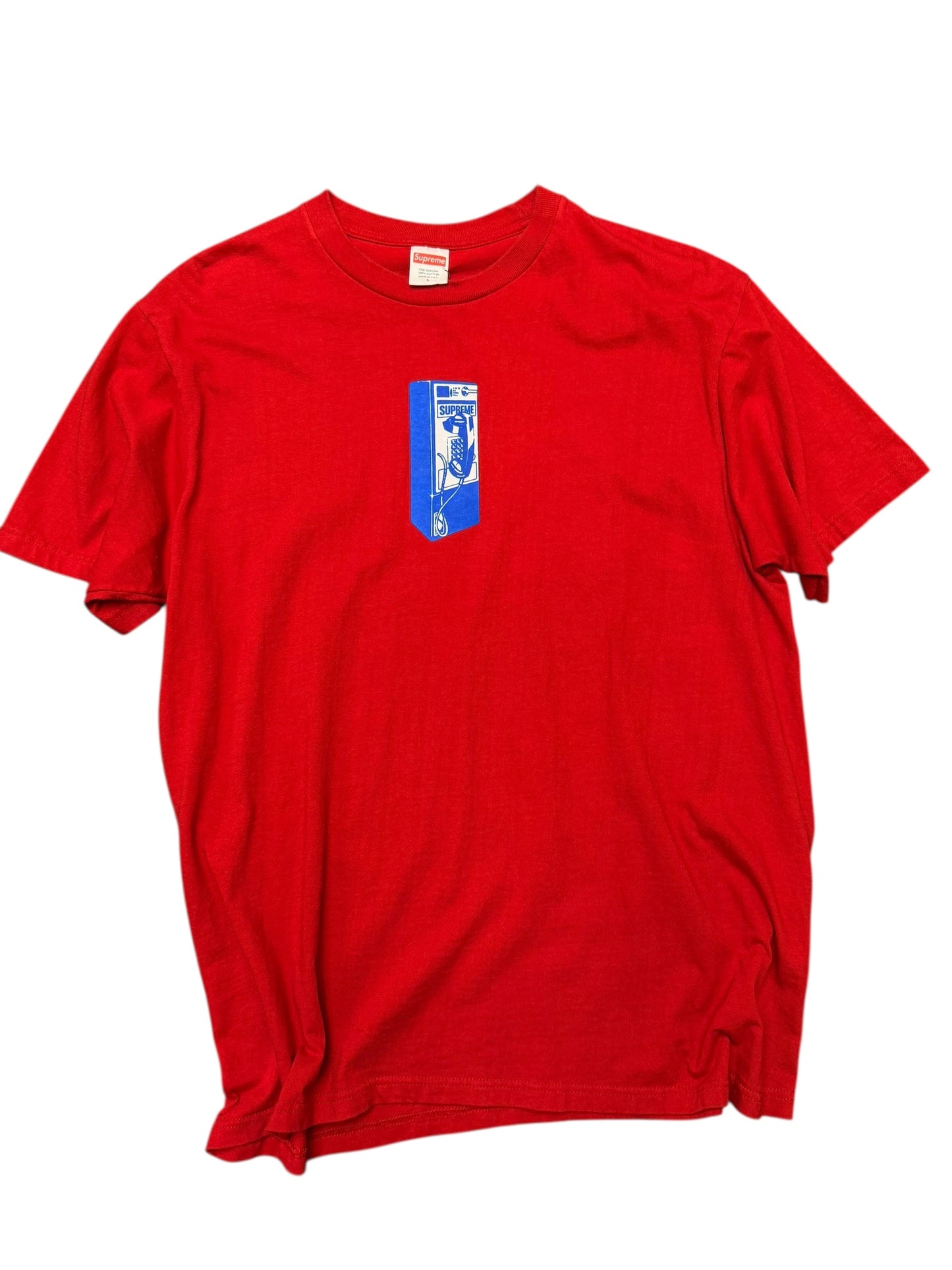 Supreme Payphone Tee Red Pre Owned size Large