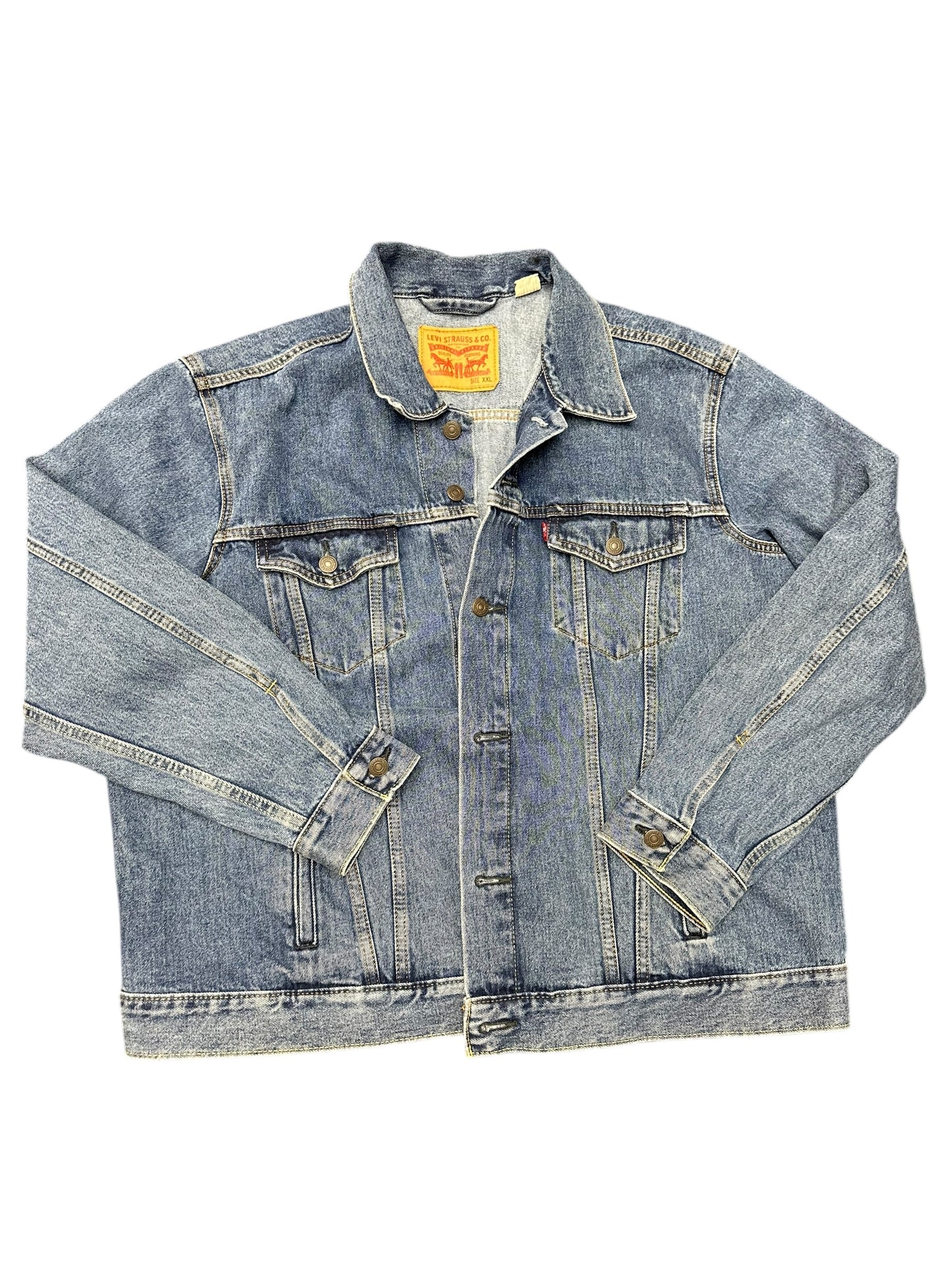 Vintage Levi Strauss Blue Denim Button Down Jacket Size XXL