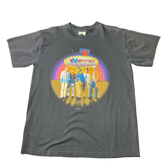 Vintage 2000 NSYNC Pop Odyssey Black Band Tee Size L
