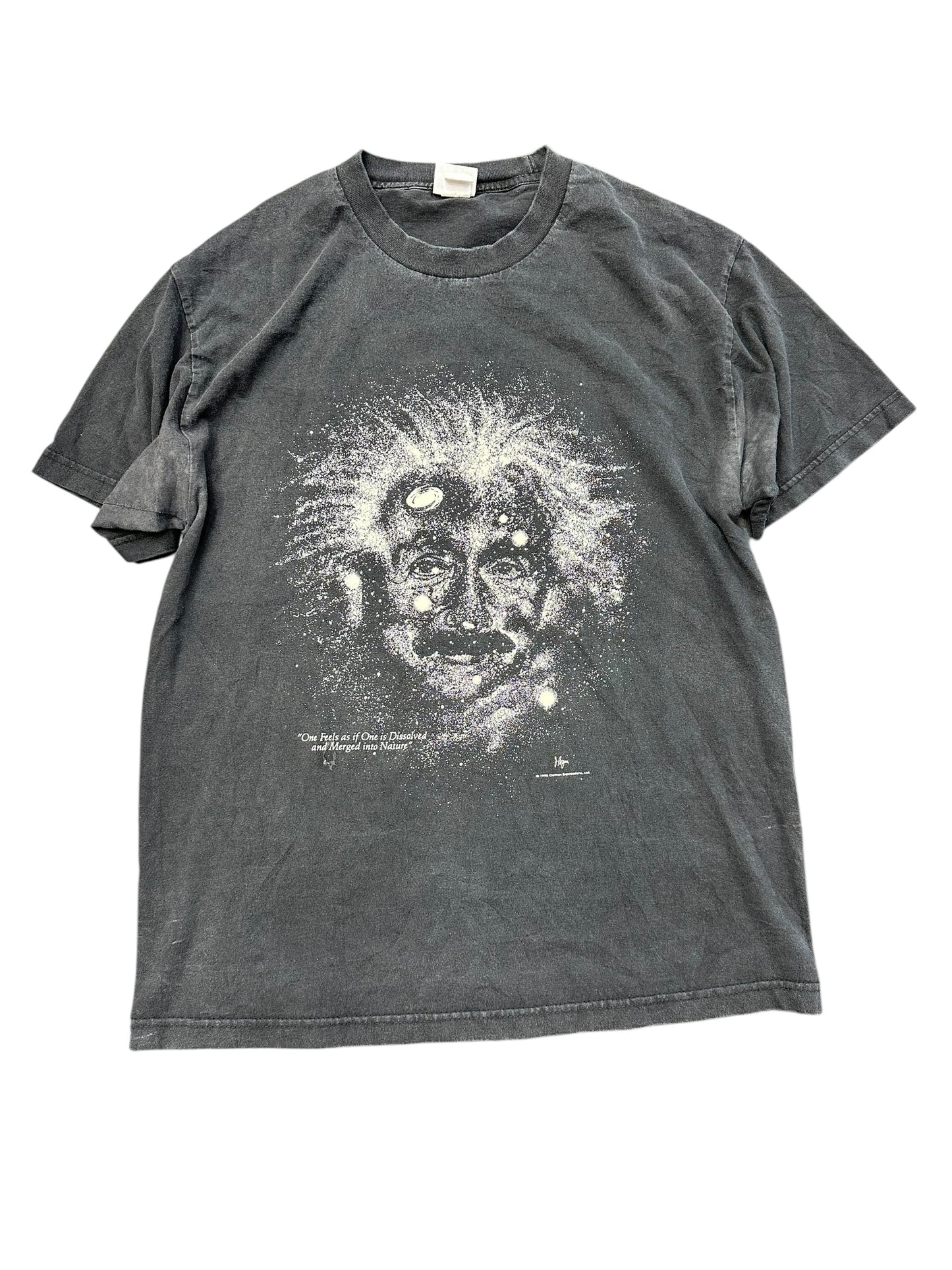 Vintage 1993 Albert Einstein Cosmos DISTRESSED Graphic Print Tee Size L