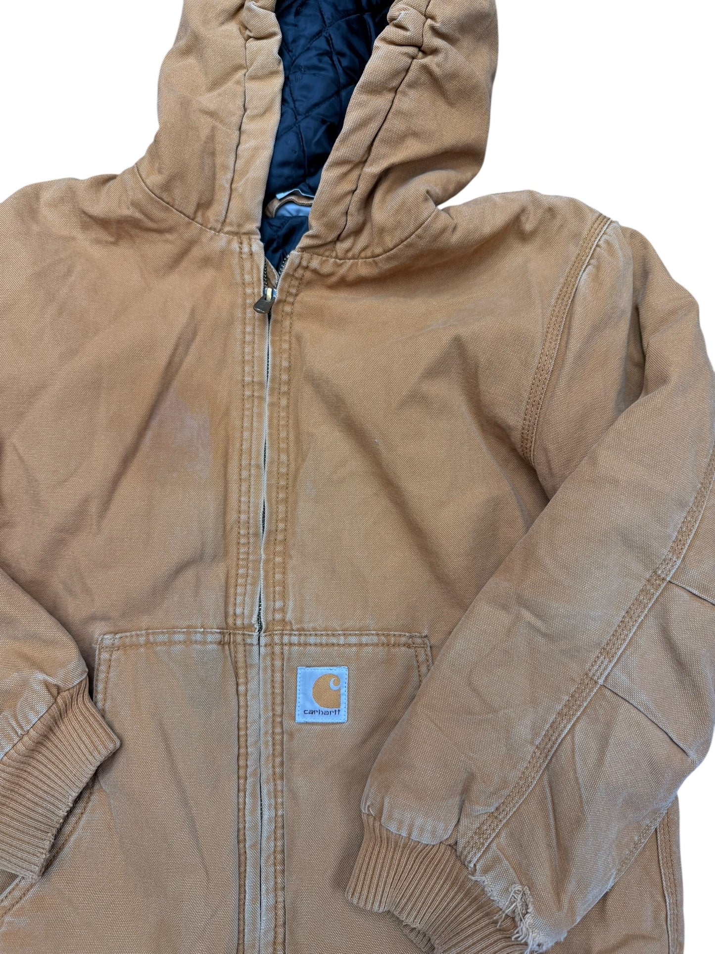 Carhartt Khaki Canvas Hooded Jacket Size Small
