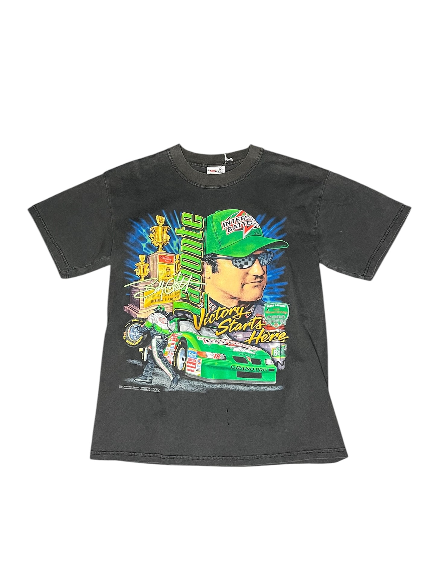 Vintage Nascar Distressed Bobby Labonte 2000 Winston Cup Champion Graphic Tee Size M